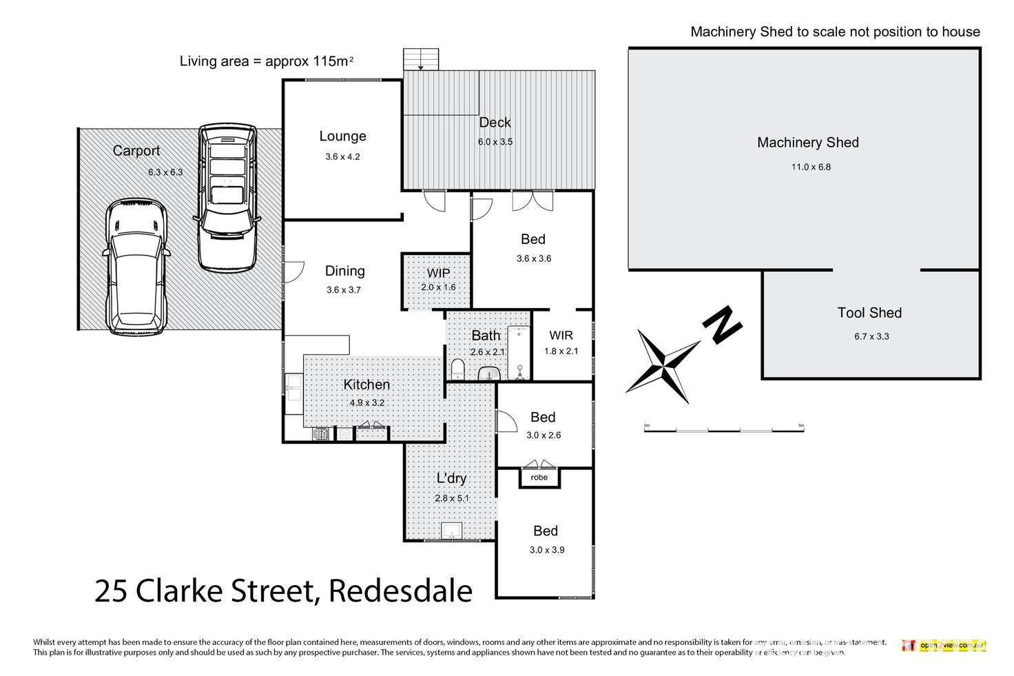 Floorplan of Homely house listing, 25 Clarke Street, Redesdale VIC 3444