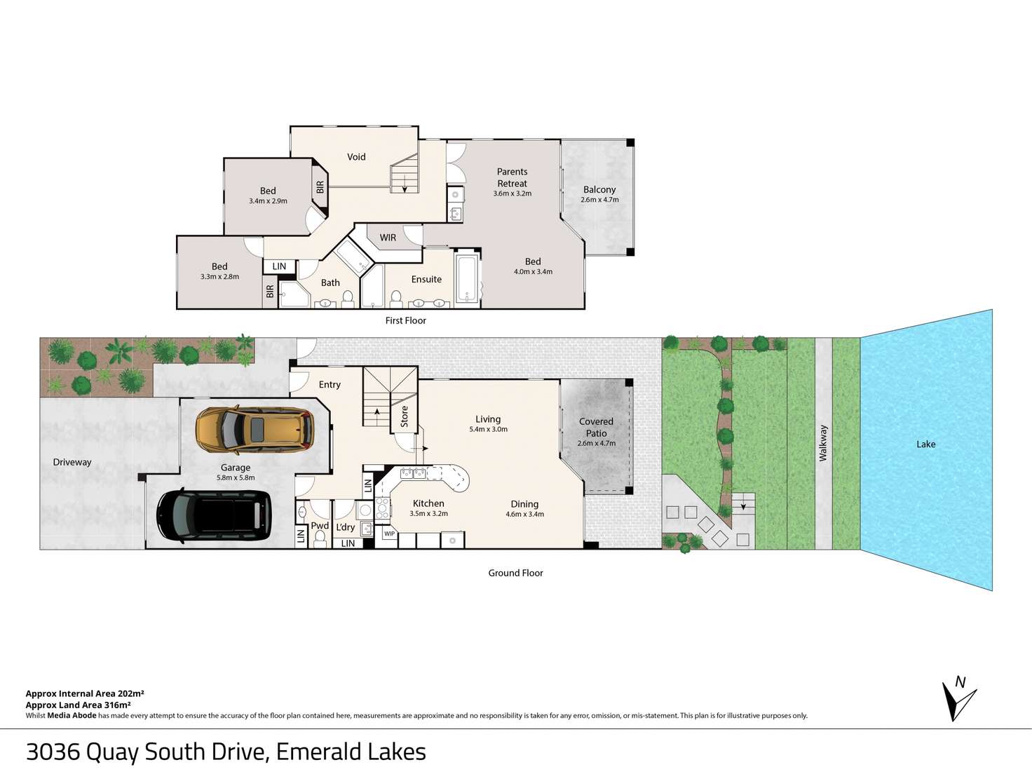 Floorplan of Homely semiDetached listing, 3063 Quay South Drive, Carrara QLD 4211