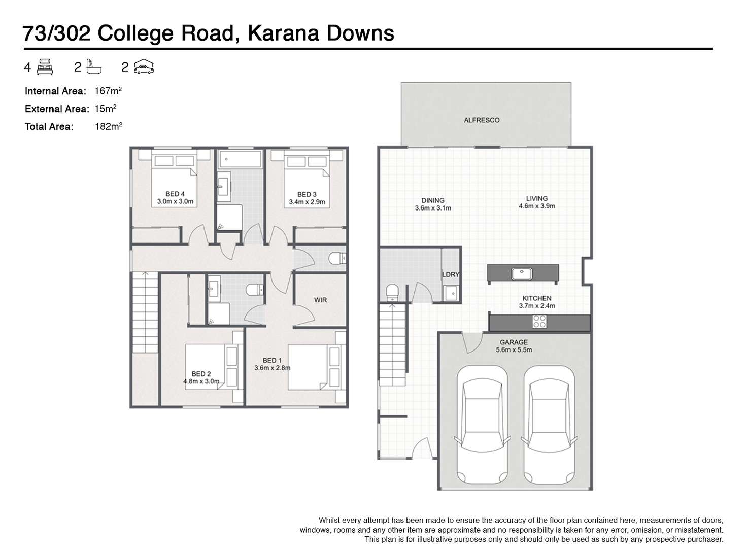 Floorplan of Homely townhouse listing, 73/302 College Road, Karana Downs QLD 4306