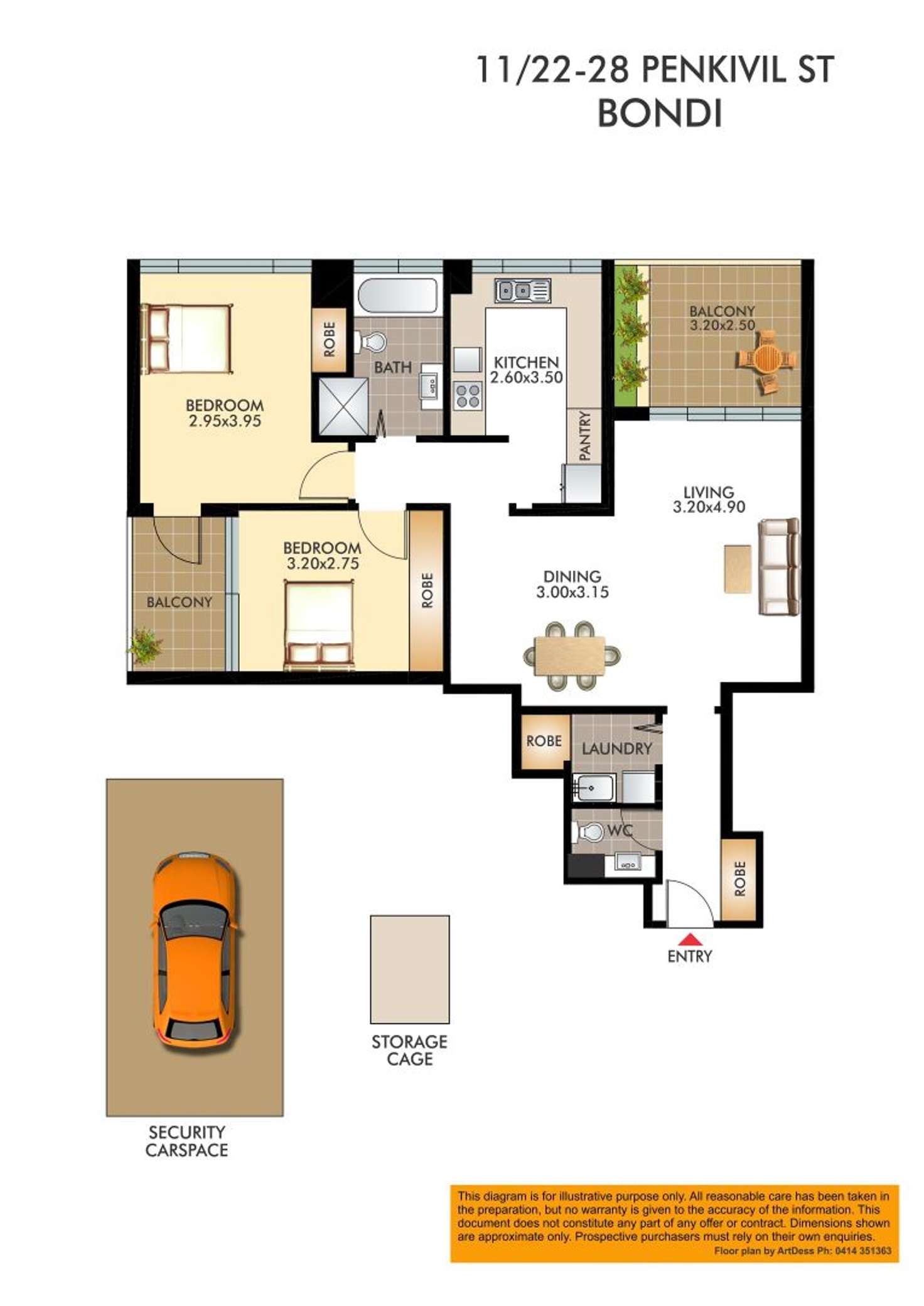 Floorplan of Homely apartment listing, 11/22-28 Penkivil Street, Bondi NSW 2026