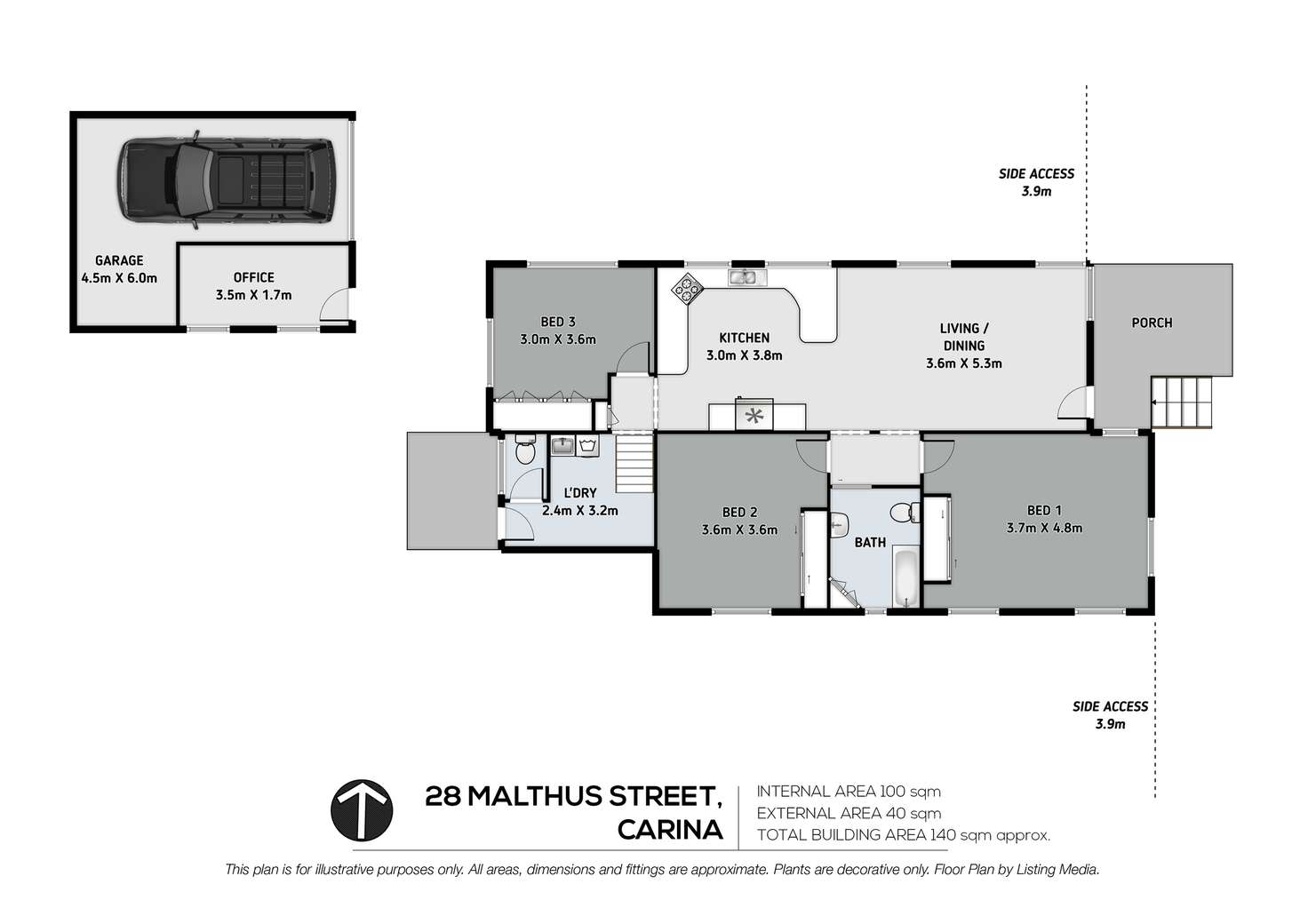Floorplan of Homely house listing, 28 Malthus Street, Carina QLD 4152
