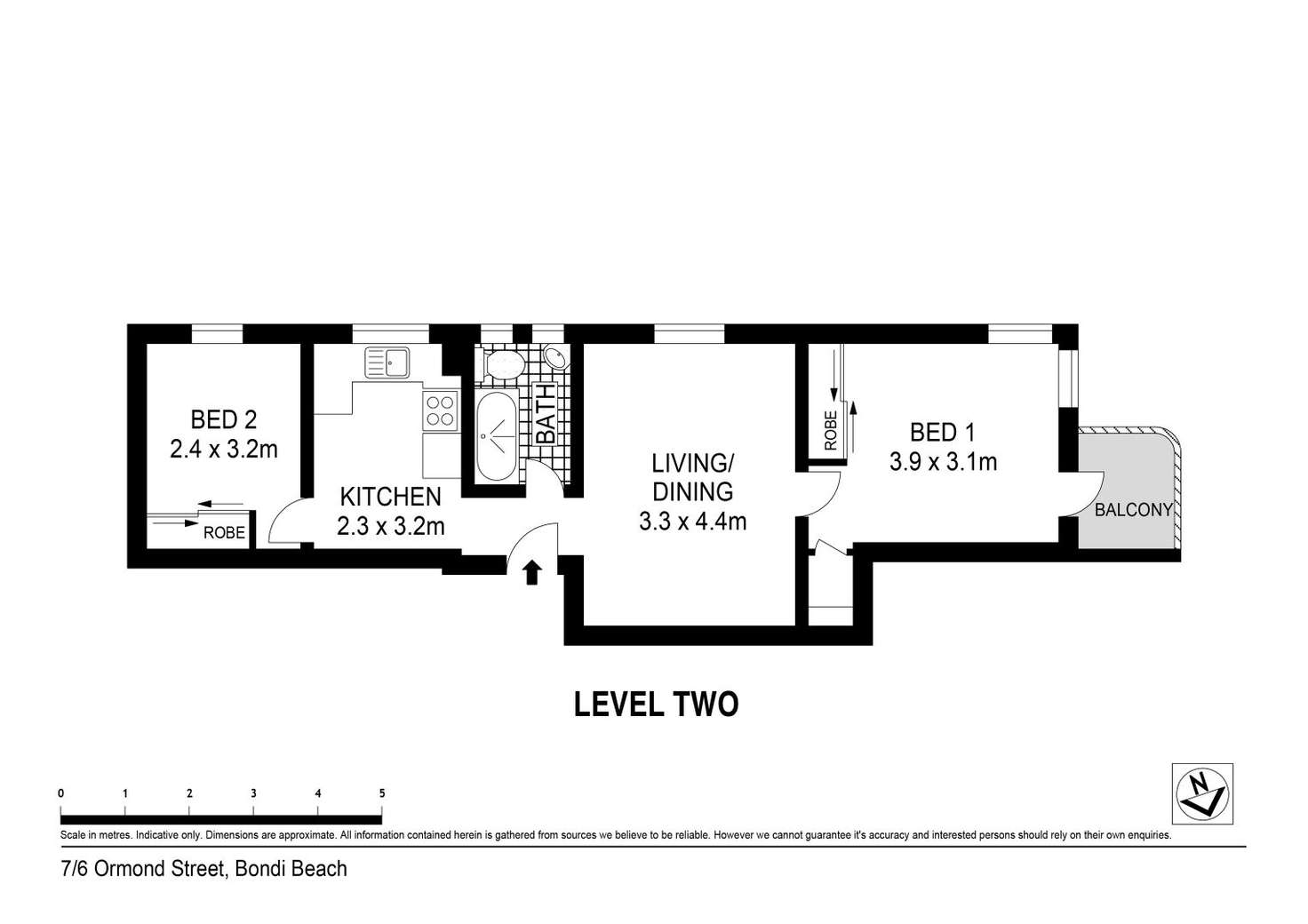 Floorplan of Homely apartment listing, 7/6 Ormond Street, Bondi Beach NSW 2026