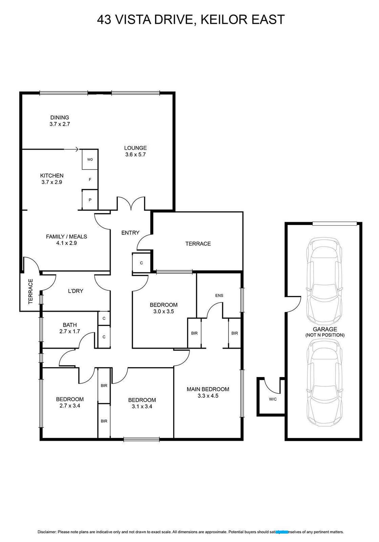 Floorplan of Homely house listing, 43 Vista Drive, Keilor East VIC 3033