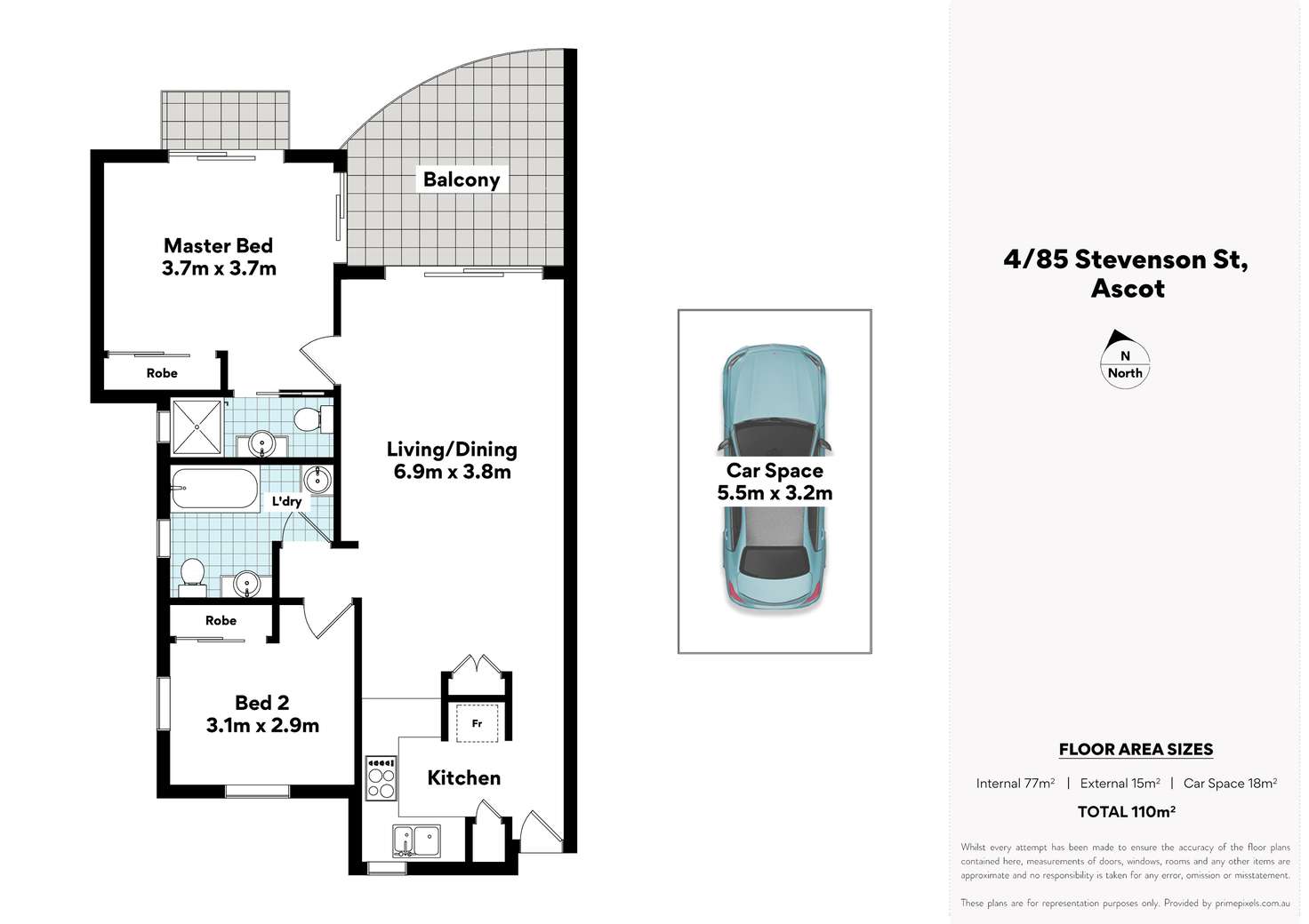 Floorplan of Homely apartment listing, 4/85 Stevenson Street, Ascot QLD 4007