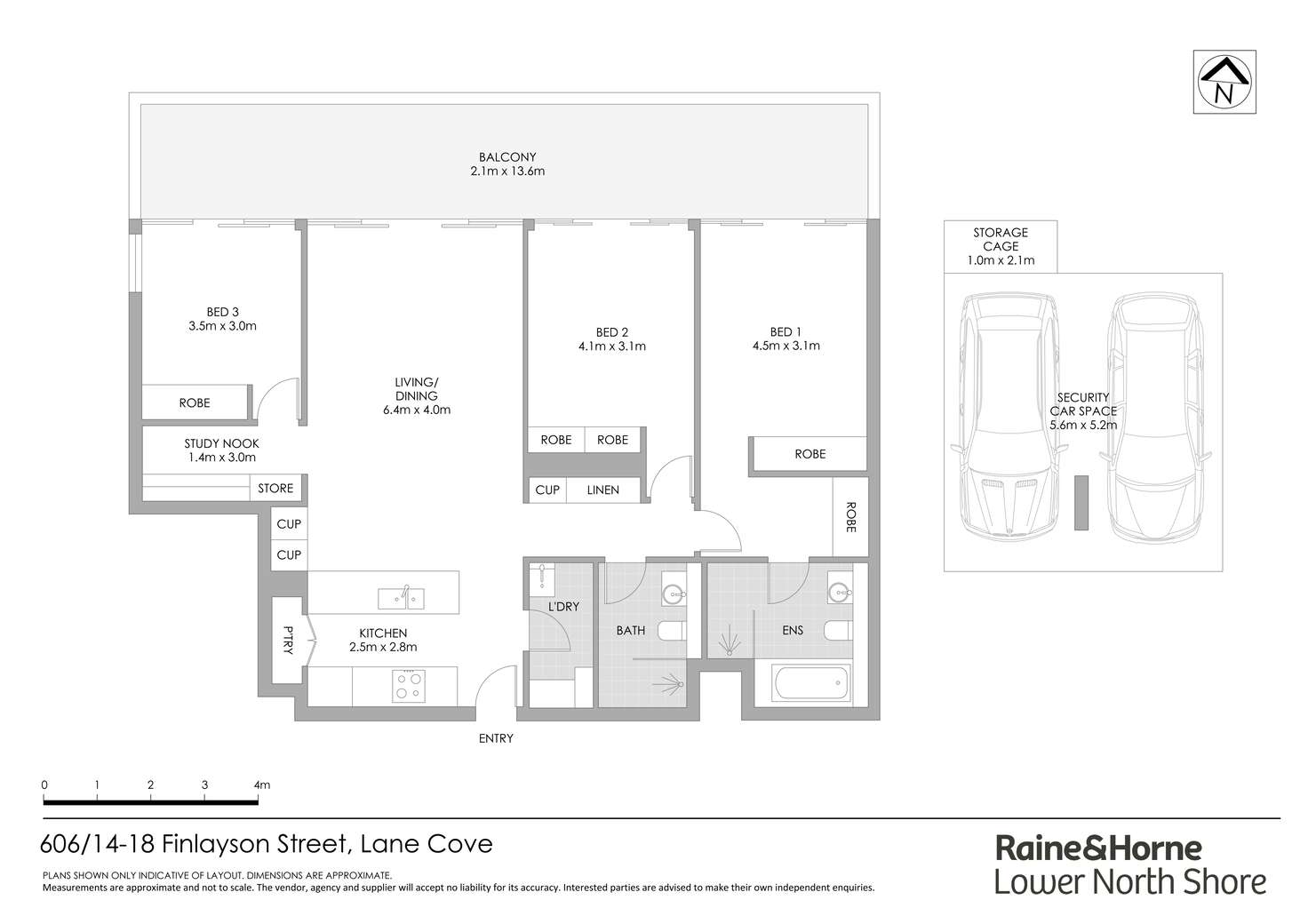 Floorplan of Homely apartment listing, 606/14-18 Finlayson Street, Lane Cove NSW 2066