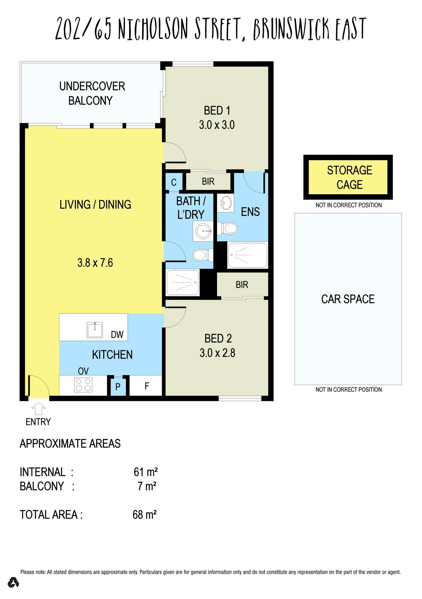 Floorplan of Homely apartment listing, 202/65 Nicholson Street, Brunswick East VIC 3057