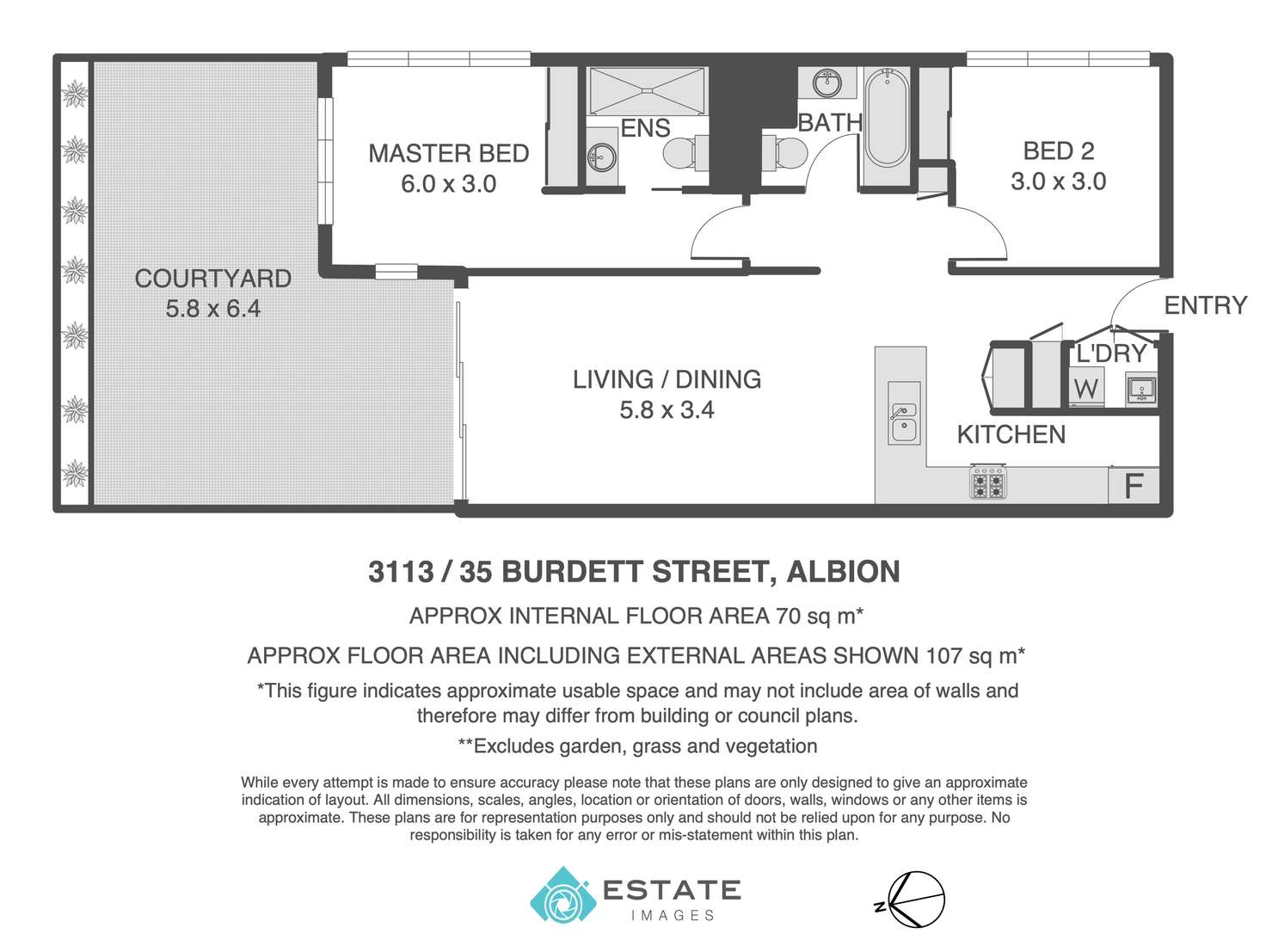 Floorplan of Homely unit listing, 3113/35 Burdett Street, Albion QLD 4010