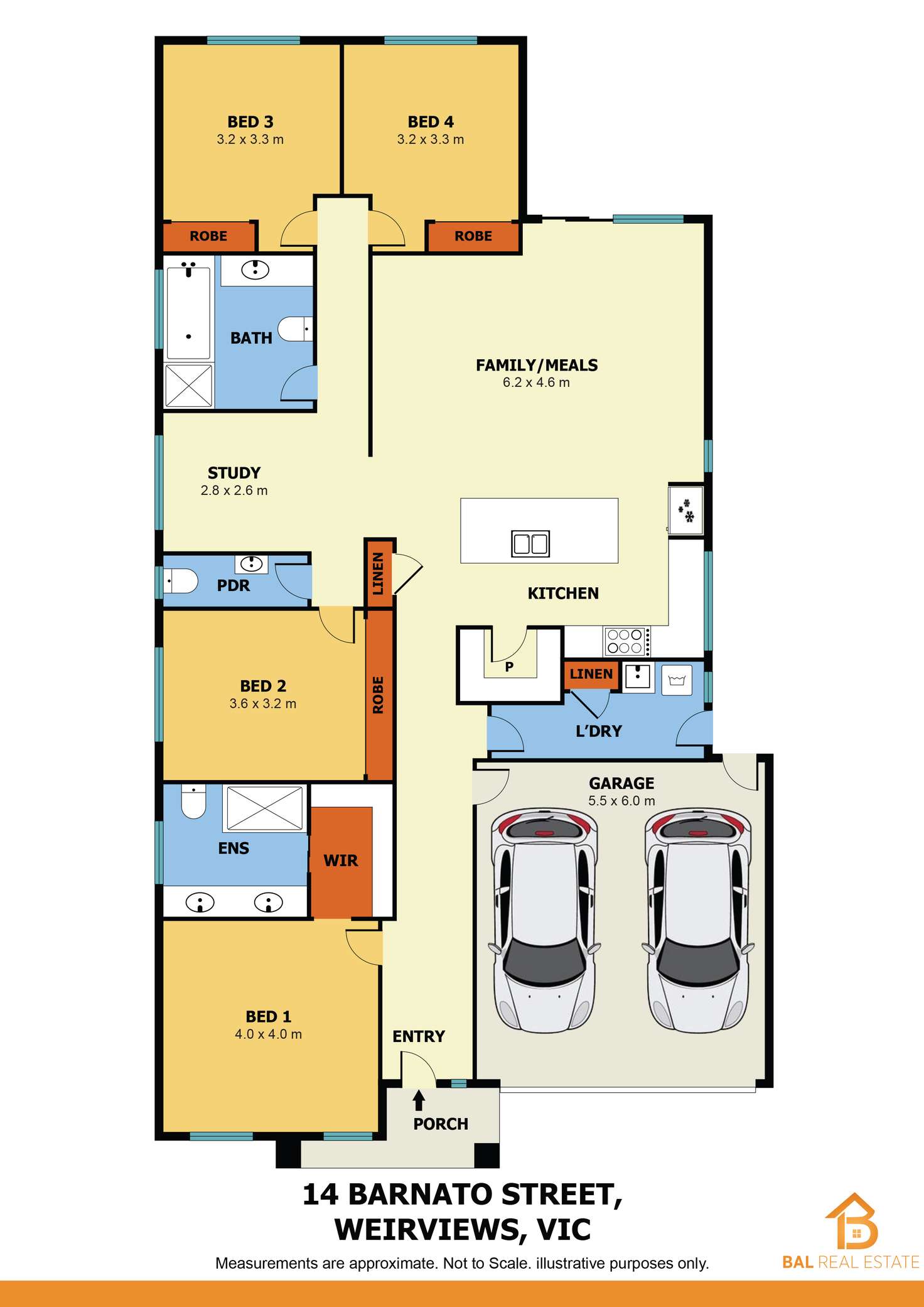 Floorplan of Homely house listing, 14 Barnato Street, Weir Views VIC 3338