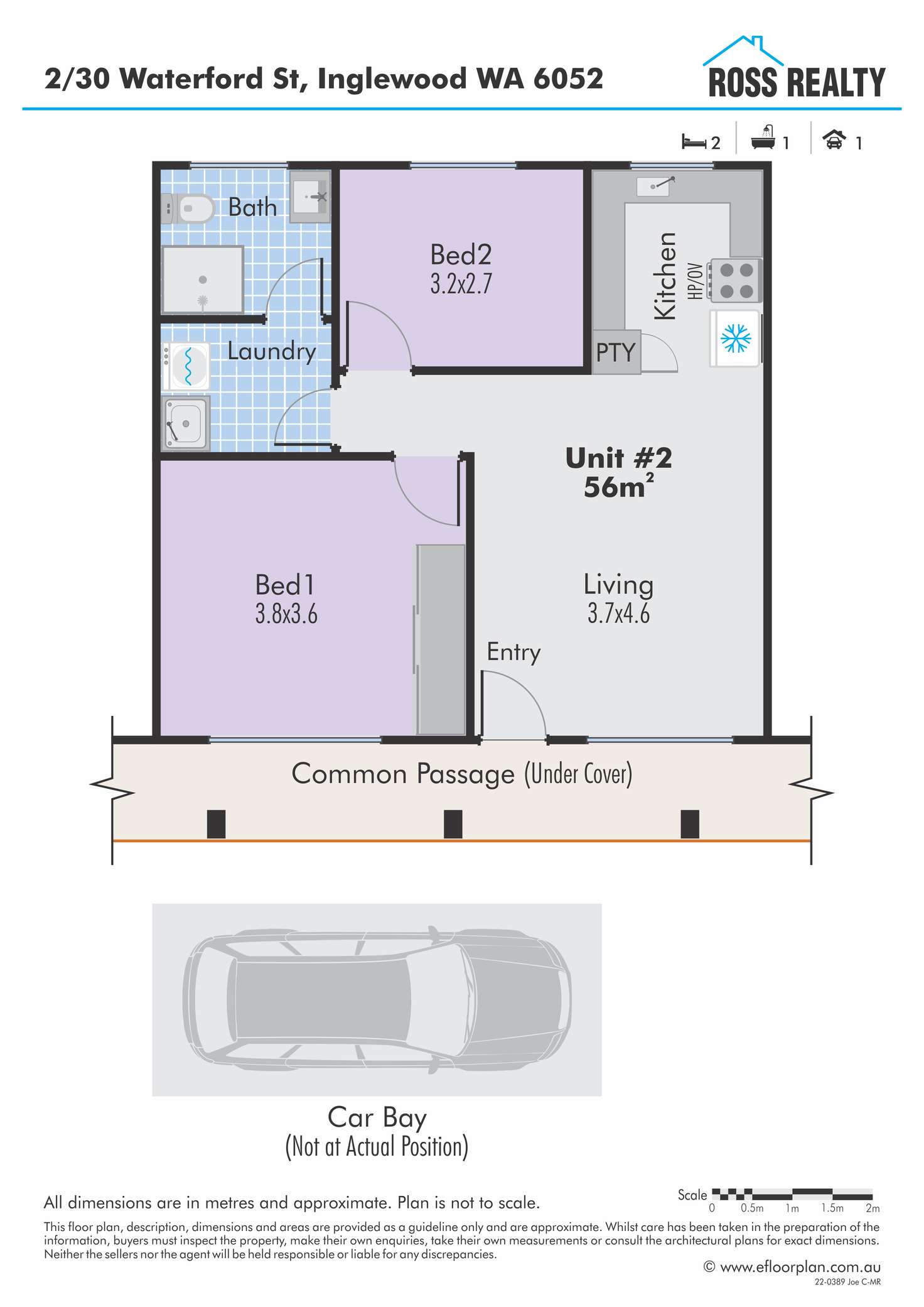 Floorplan of Homely apartment listing, 2/30 Waterford Street, Inglewood WA 6052