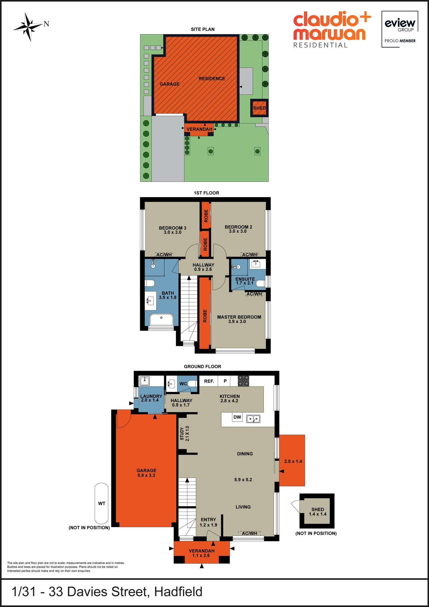 Floorplan of Homely townhouse listing, 1/31-33 Davies Street, Hadfield VIC 3046