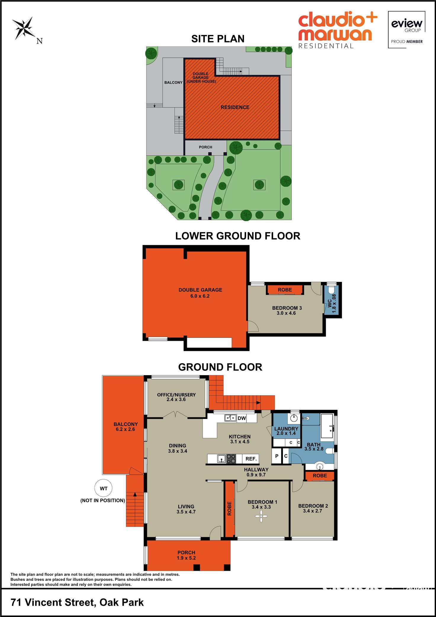 Floorplan of Homely townhouse listing, 71 Vincent Street, Oak Park VIC 3046