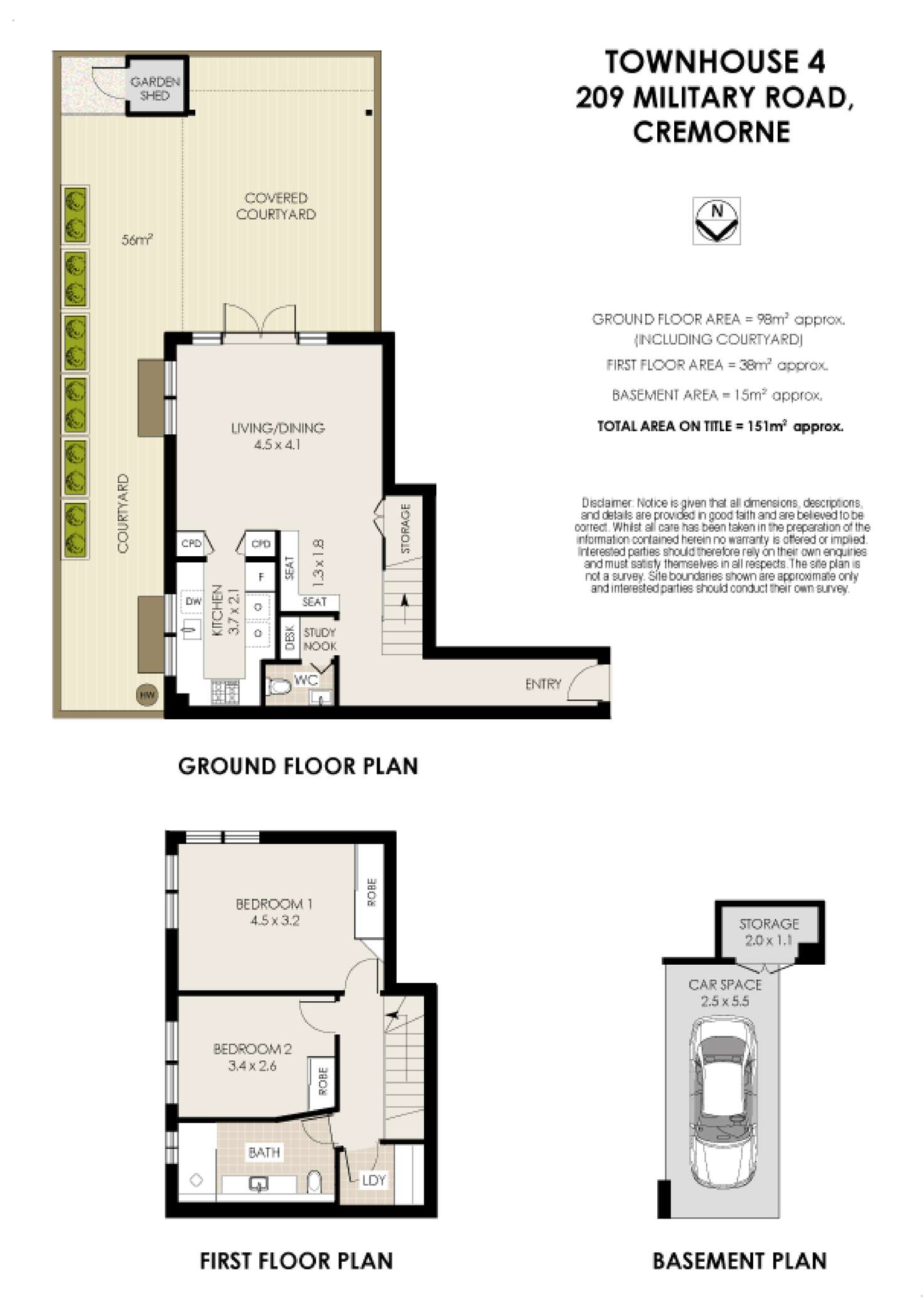 Floorplan of Homely townhouse listing, 4/209 Military Road, Cremorne NSW 2090
