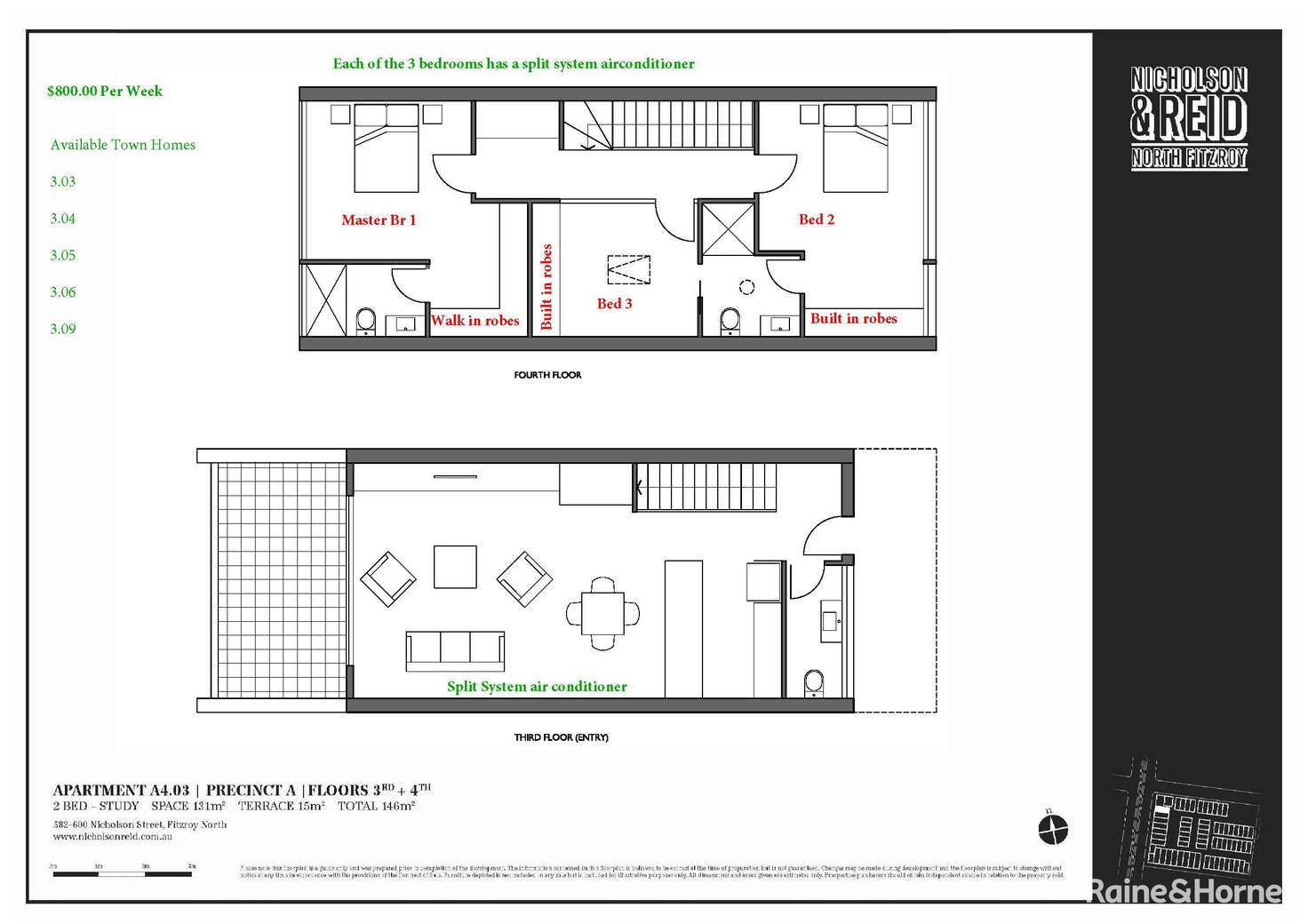 Floorplan of Homely townhouse listing, 305/600 Nicholson Street, Fitzroy North VIC 3068