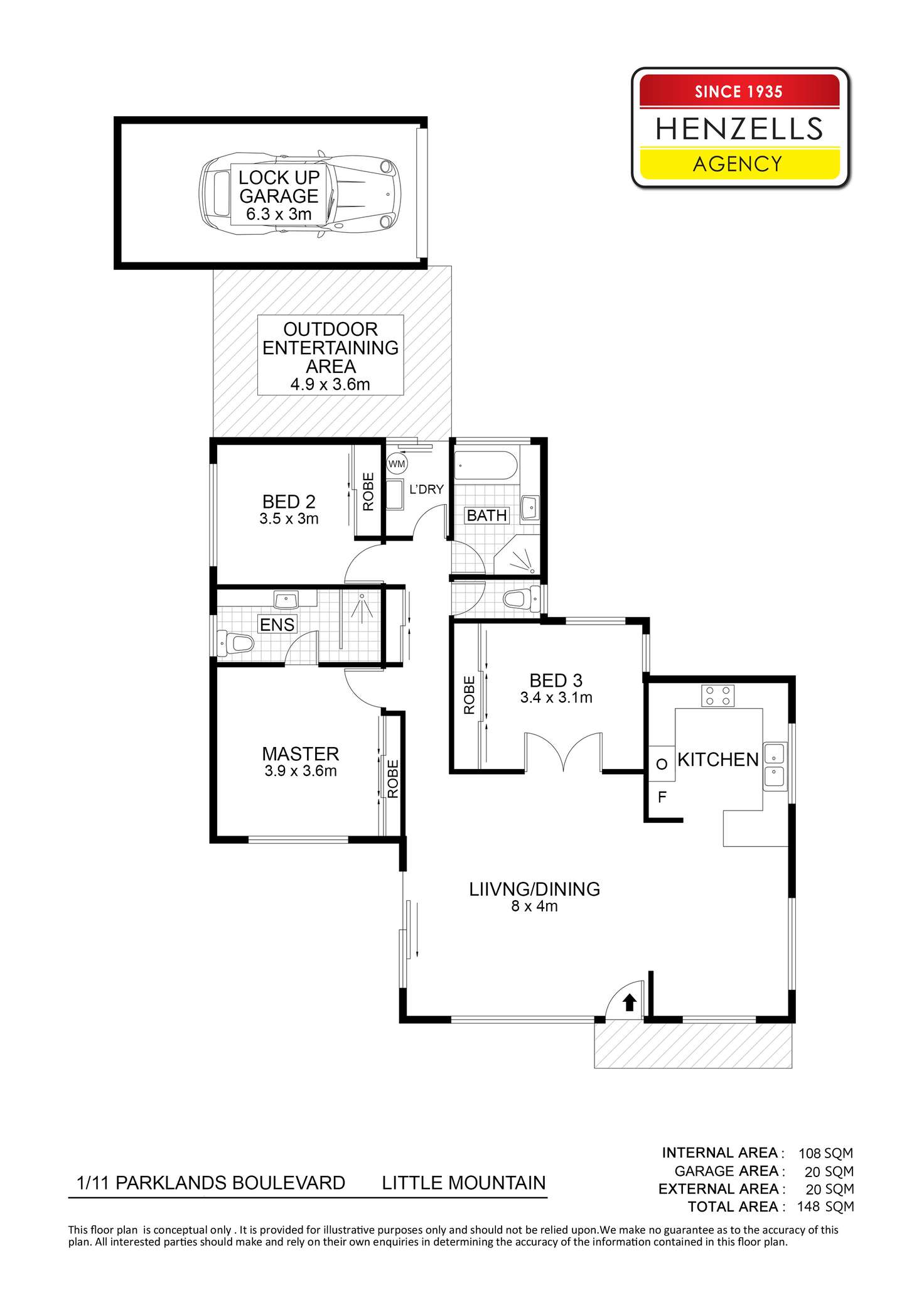 Floorplan of Homely semiDetached listing, 1/11 Parklands Boulevard, Little Mountain QLD 4551