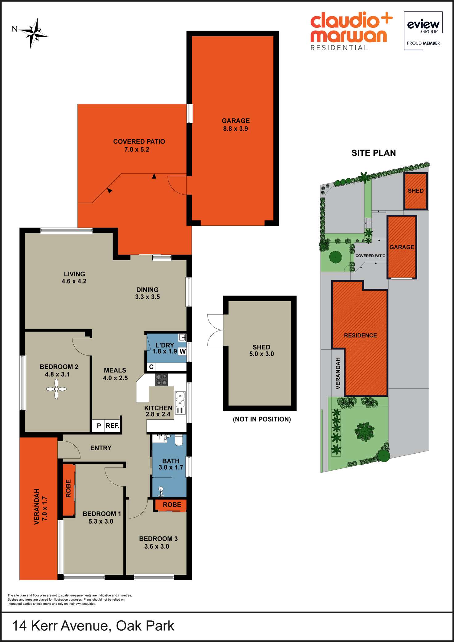 Floorplan of Homely house listing, 14 Kerr Avenue, Oak Park VIC 3046