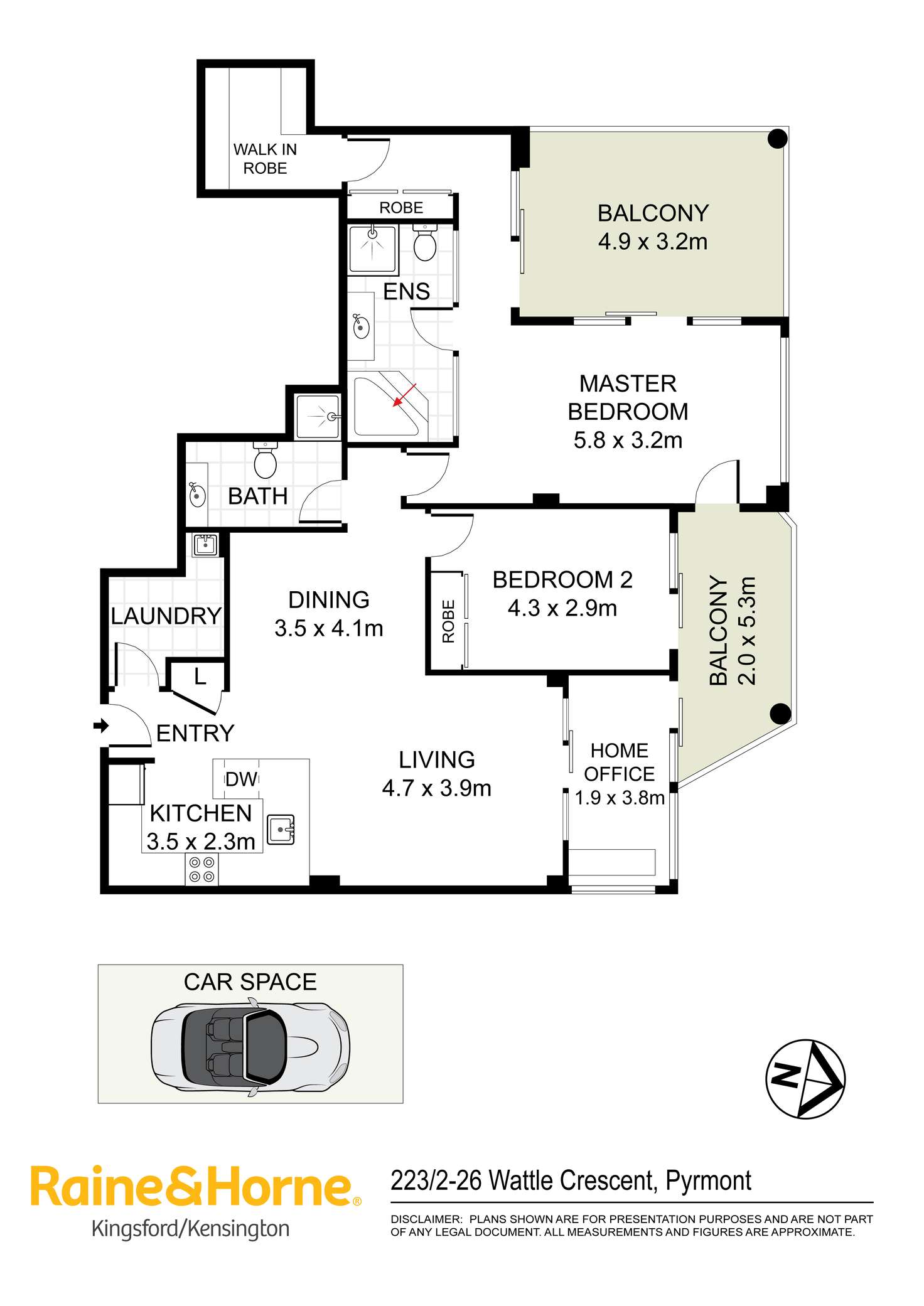Floorplan of Homely apartment listing, 223/2-26 Wattle Crescent, Pyrmont NSW 2009