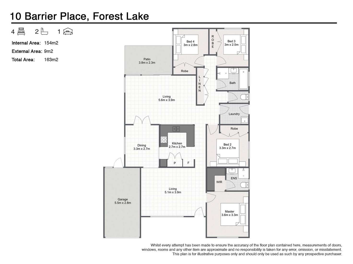Floorplan of Homely house listing, 10 Barrier Place, Forest Lake QLD 4078