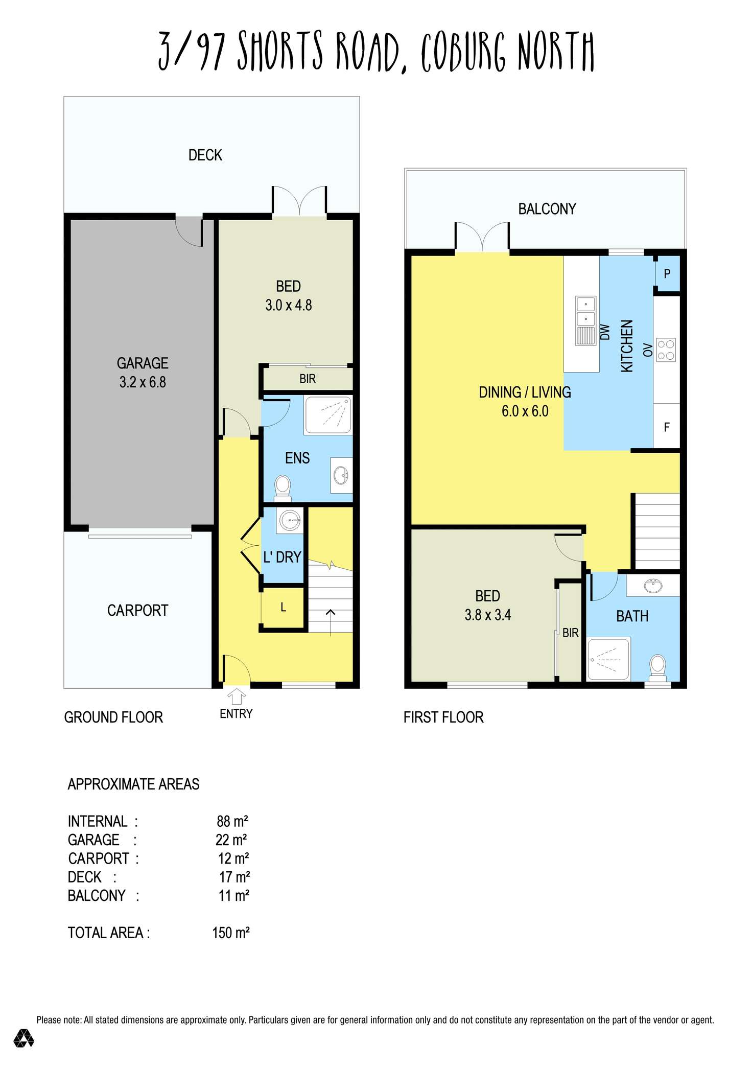 Floorplan of Homely townhouse listing, 3/97 Shorts Road, Coburg North VIC 3058