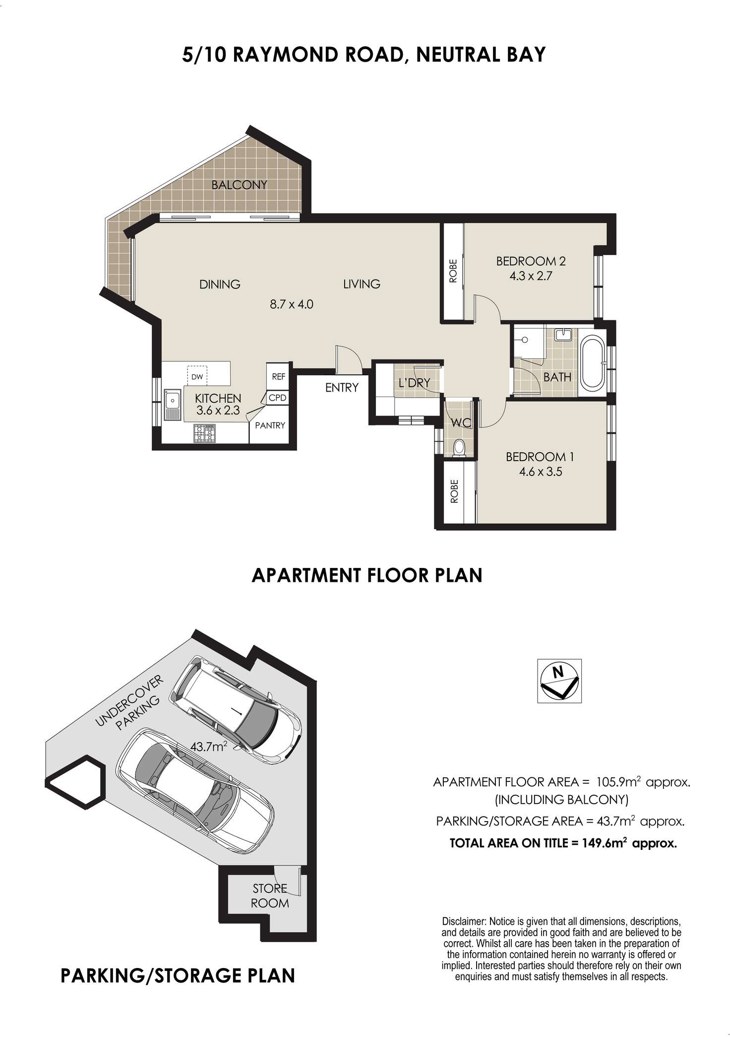 Floorplan of Homely apartment listing, 5/10 Raymond Road, Neutral Bay NSW 2089