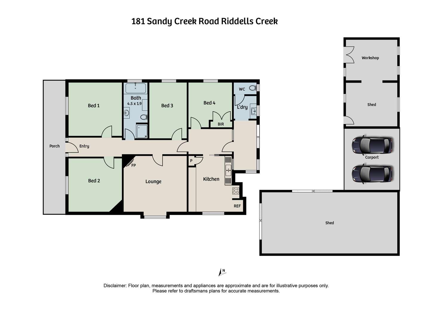Floorplan of Homely house listing, 181 Sandy Creek Road, Riddells Creek VIC 3431