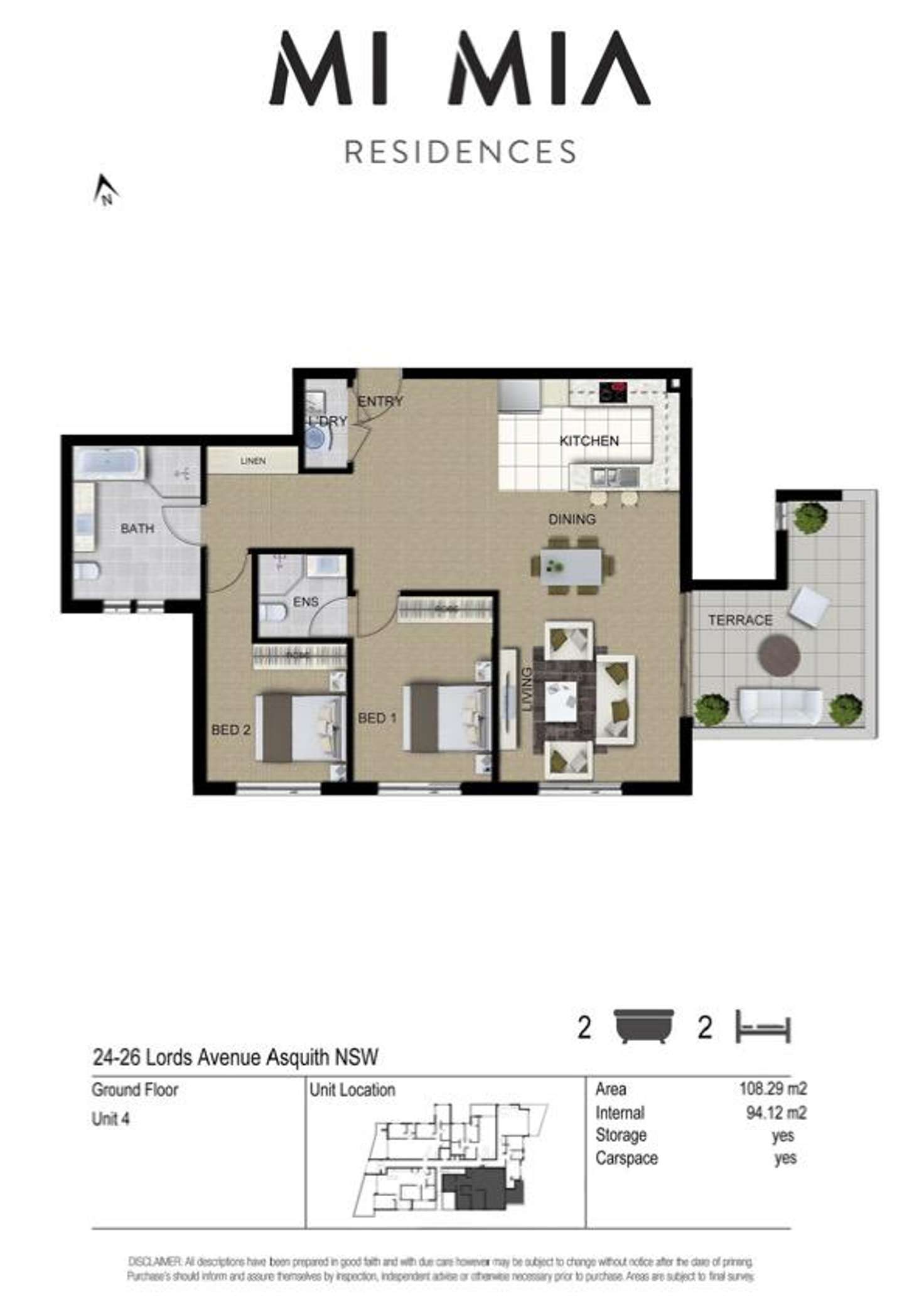 Floorplan of Homely apartment listing, 4/24-26 Lords Avenue, Asquith NSW 2077