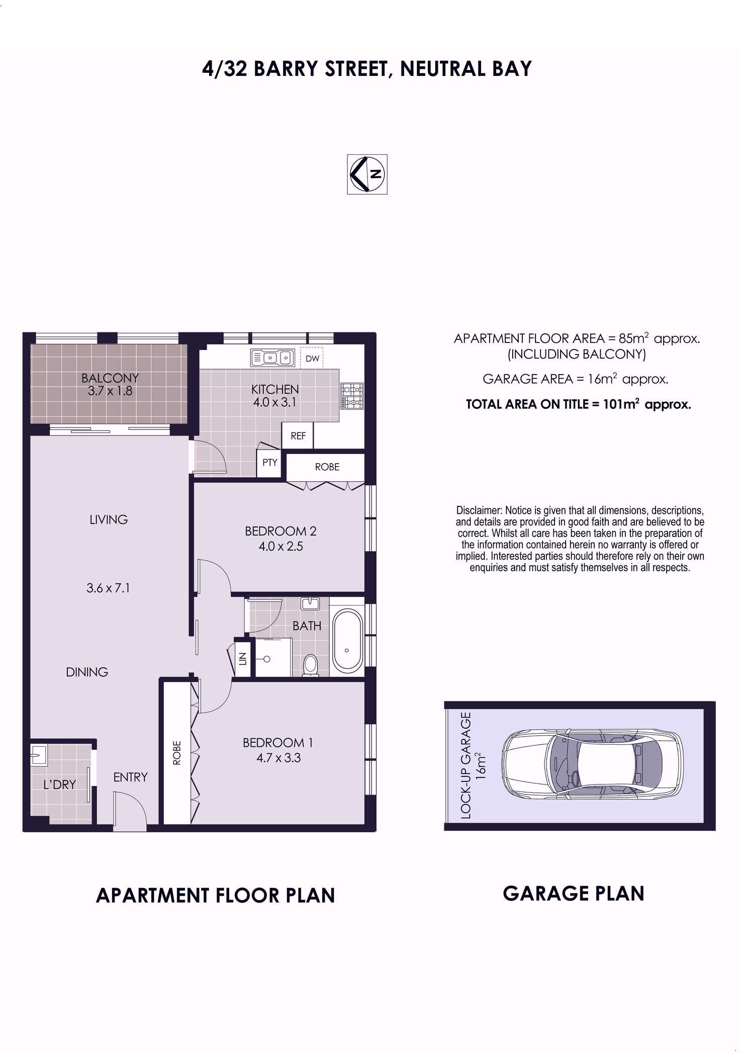 Floorplan of Homely apartment listing, 4/32 Barry Street, Neutral Bay NSW 2089