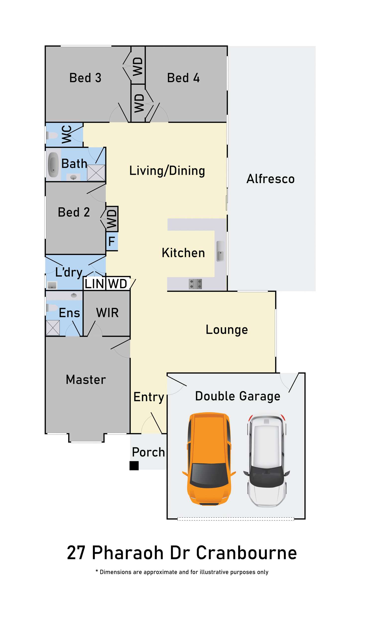 Floorplan of Homely house listing, 27 Pharaoh Drive, Cranbourne VIC 3977