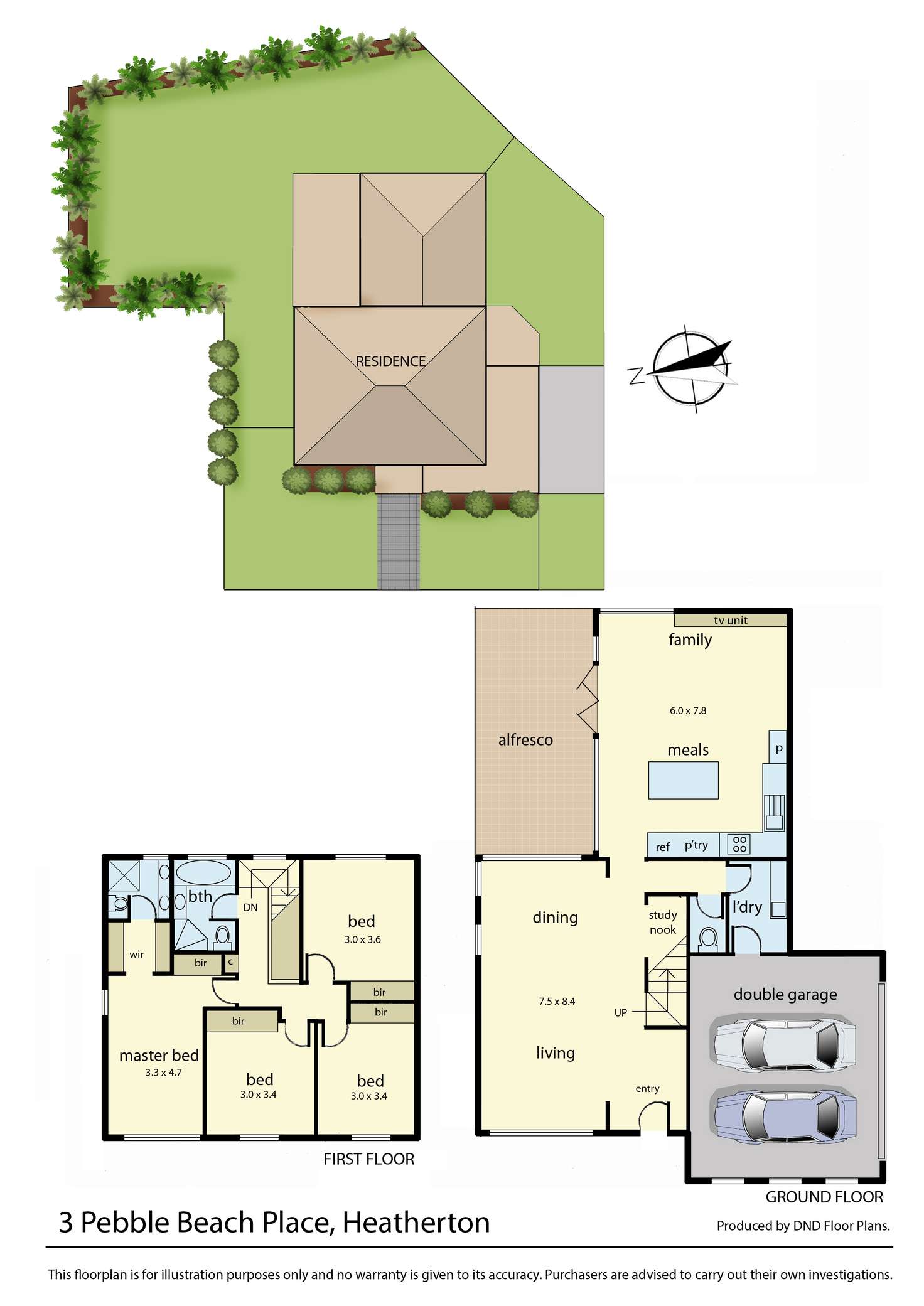 Floorplan of Homely house listing, 3 Pebble Beach Place, Heatherton VIC 3202
