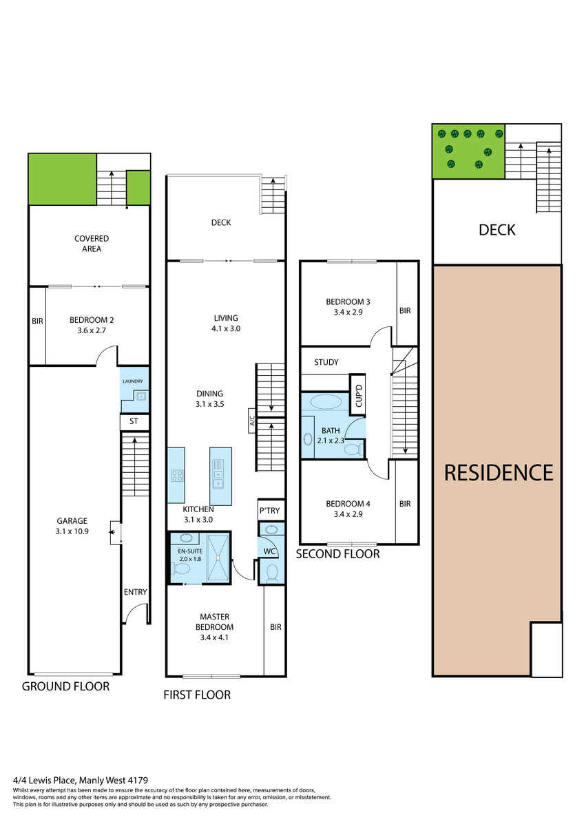 Floorplan of Homely townhouse listing, 4/4 Lewis Place, Manly West QLD 4179