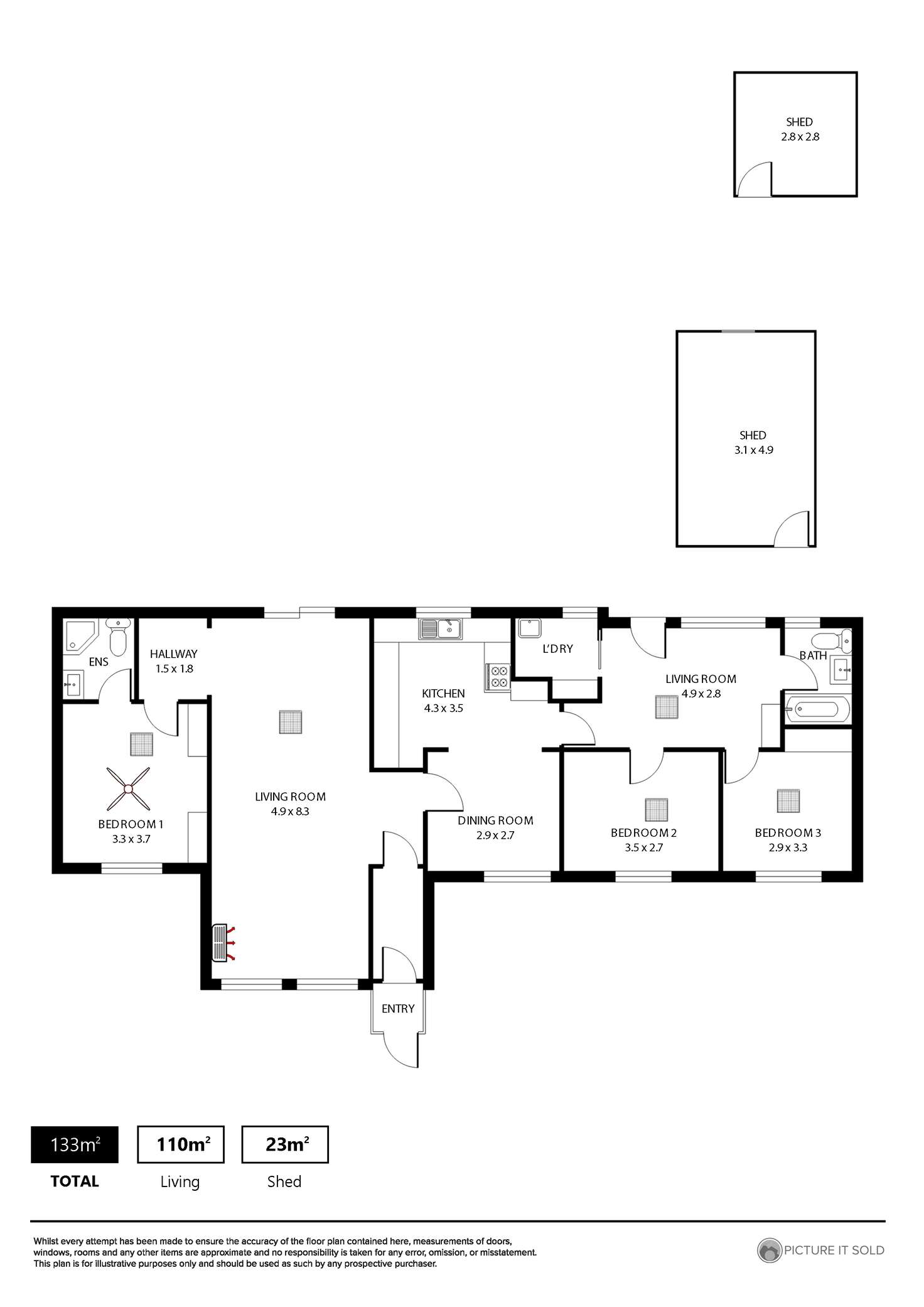 Floorplan of Homely house listing, 16 Drage Street, Elizabeth Downs SA 5113