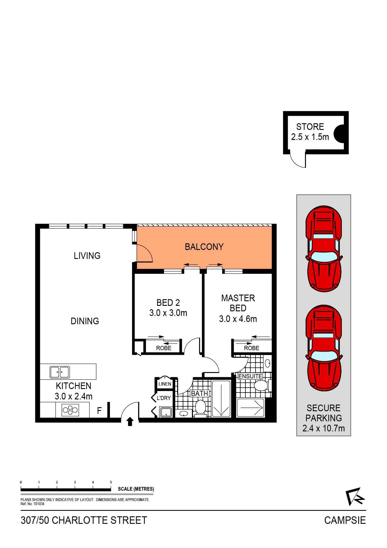 Floorplan of Homely apartment listing, 307/50 Charlotte Street, Campsie NSW 2194