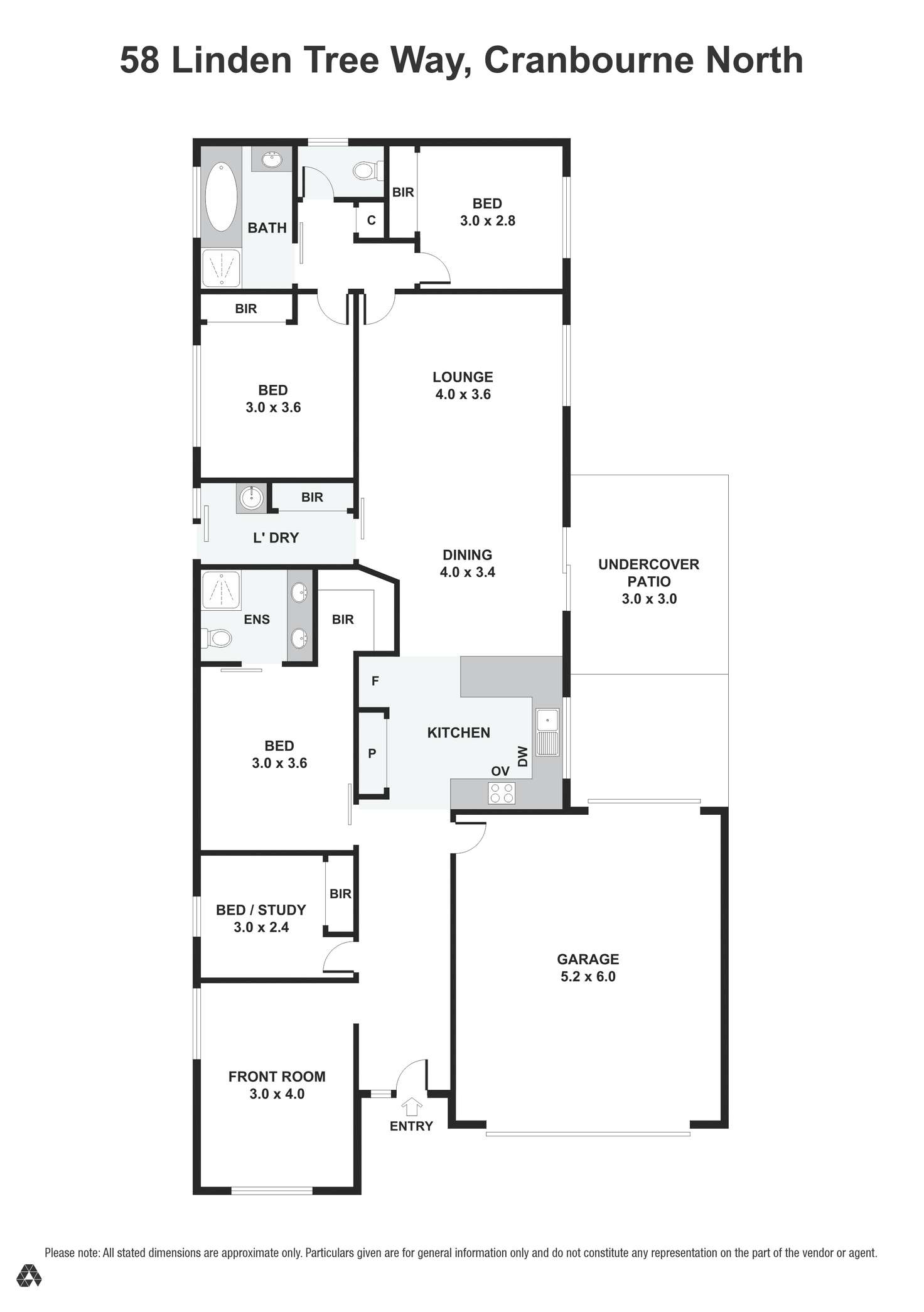 Floorplan of Homely house listing, 58 Linden Tree Way, Cranbourne North VIC 3977
