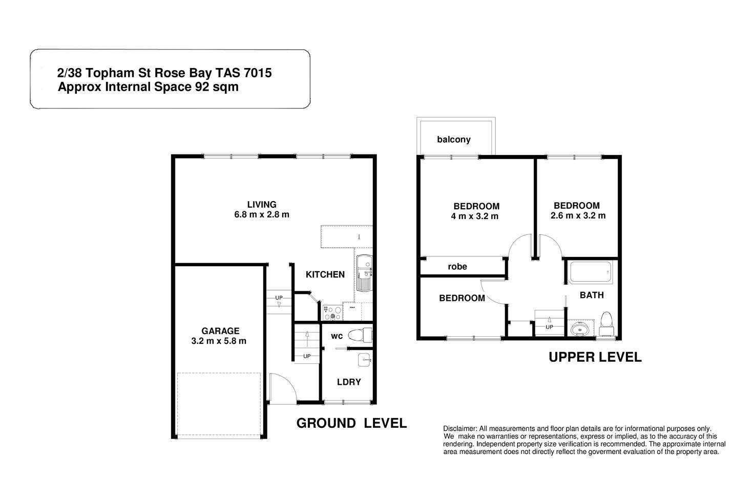 Floorplan of Homely house listing, 2/38 Topham Street, Rose Bay TAS 7015
