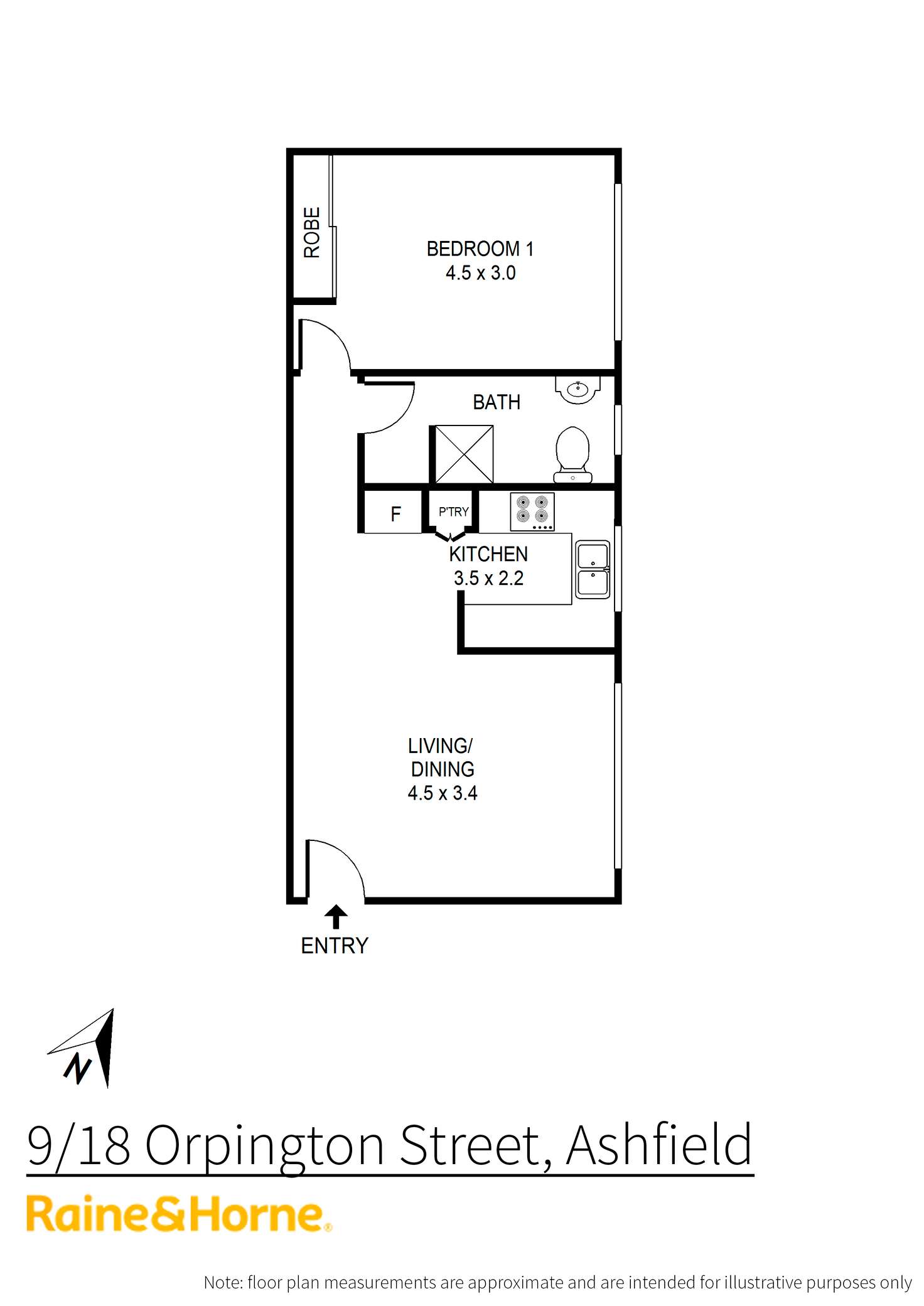 Floorplan of Homely apartment listing, 9/18 Orpington Street, Ashfield NSW 2131