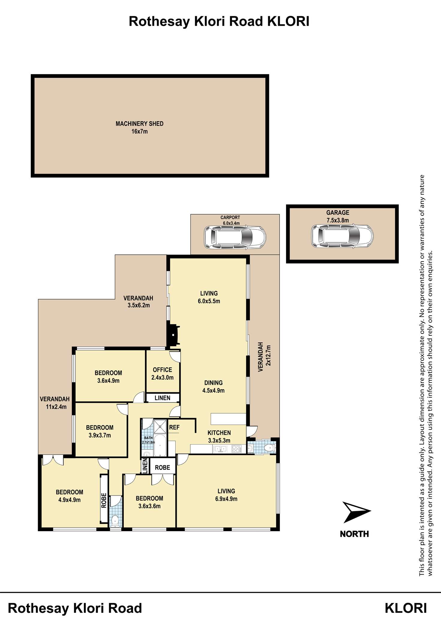 Floorplan of Homely cropping listing, "Rothesay" 342 Klori Road, Klori NSW 2346