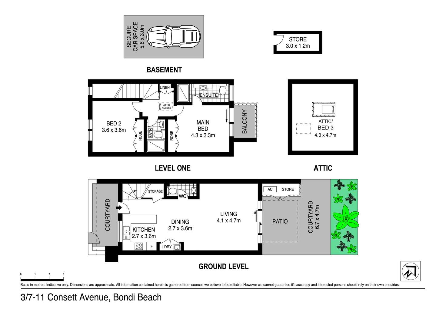 Floorplan of Homely townhouse listing, 3/7-11 Consett Avenue, Bondi Beach NSW 2026