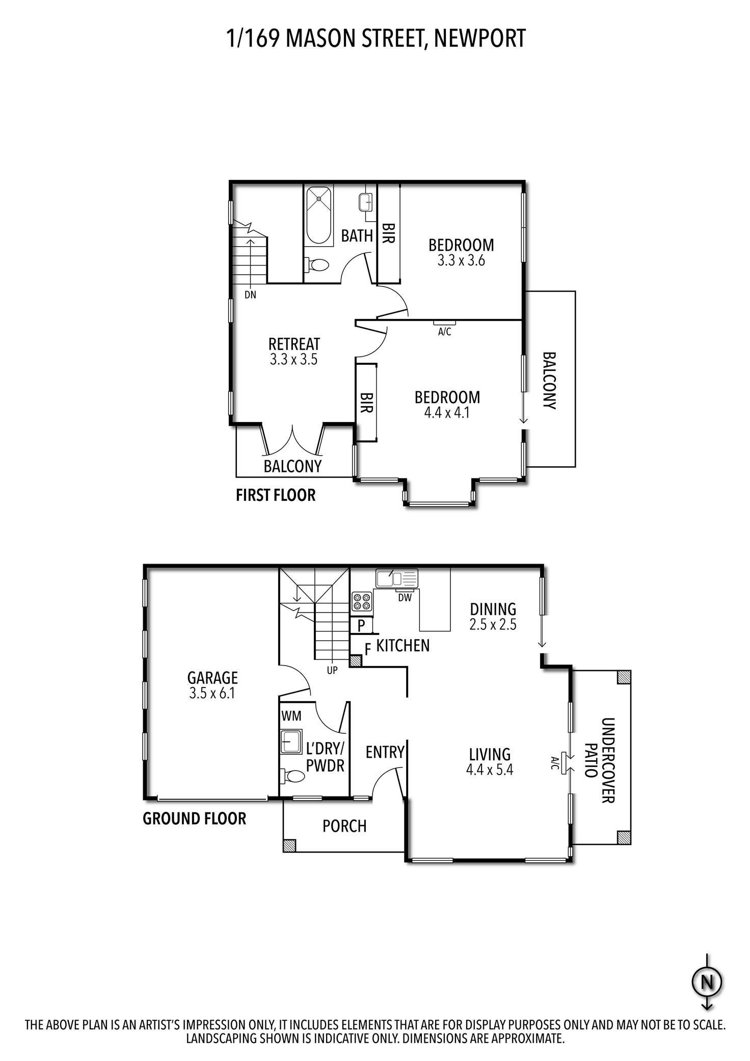 Floorplan of Homely townhouse listing, 1/169 Mason Street, Newport VIC 3015