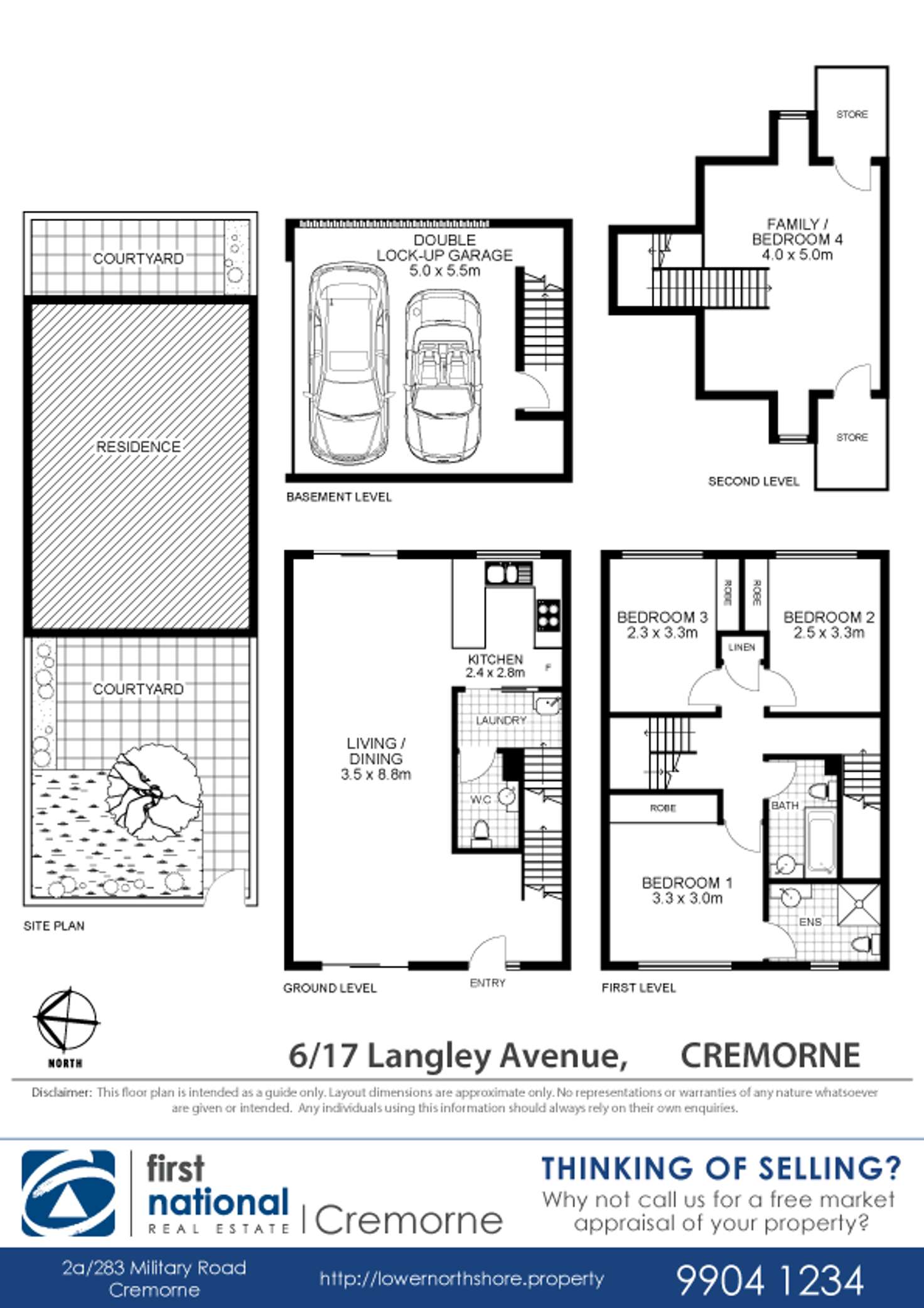 Floorplan of Homely townhouse listing, 6/17 Langley Avenue, Cremorne NSW 2090