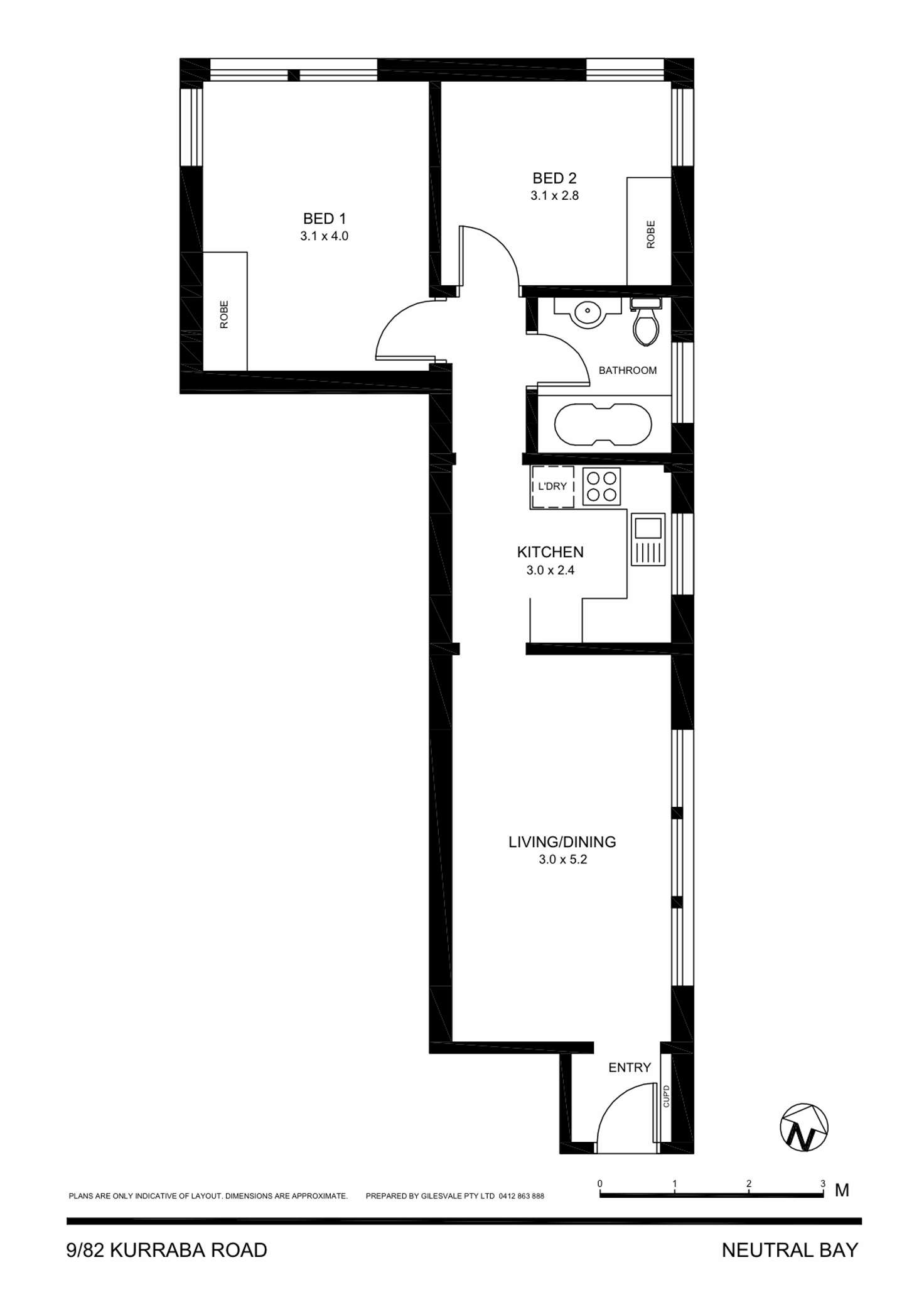 Floorplan of Homely apartment listing, 9/82 Kurraba Road, Neutral Bay NSW 2089