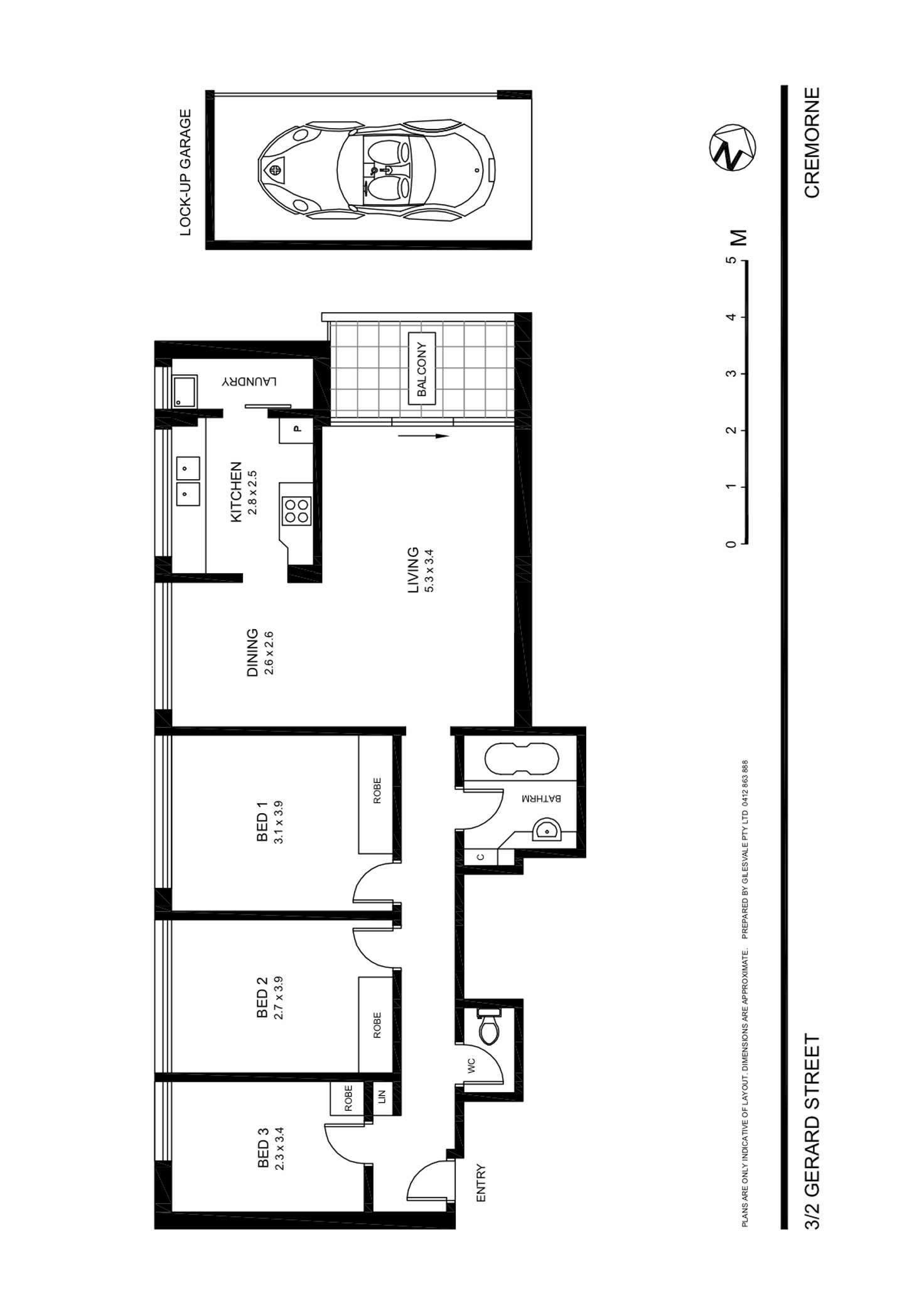 Floorplan of Homely apartment listing, 3/2 Gerard Street, Cremorne NSW 2090