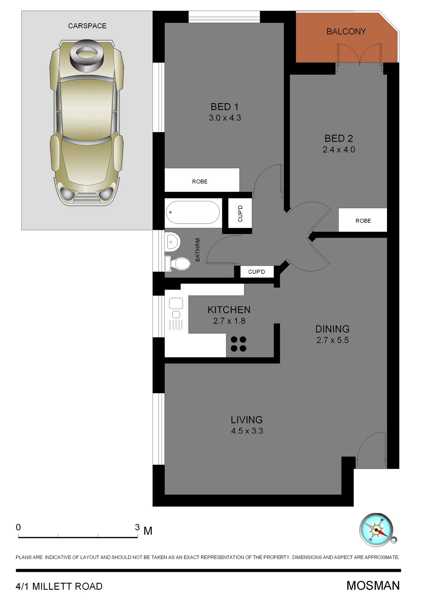 Floorplan of Homely apartment listing, 4/1 Millett Road, Mosman NSW 2088
