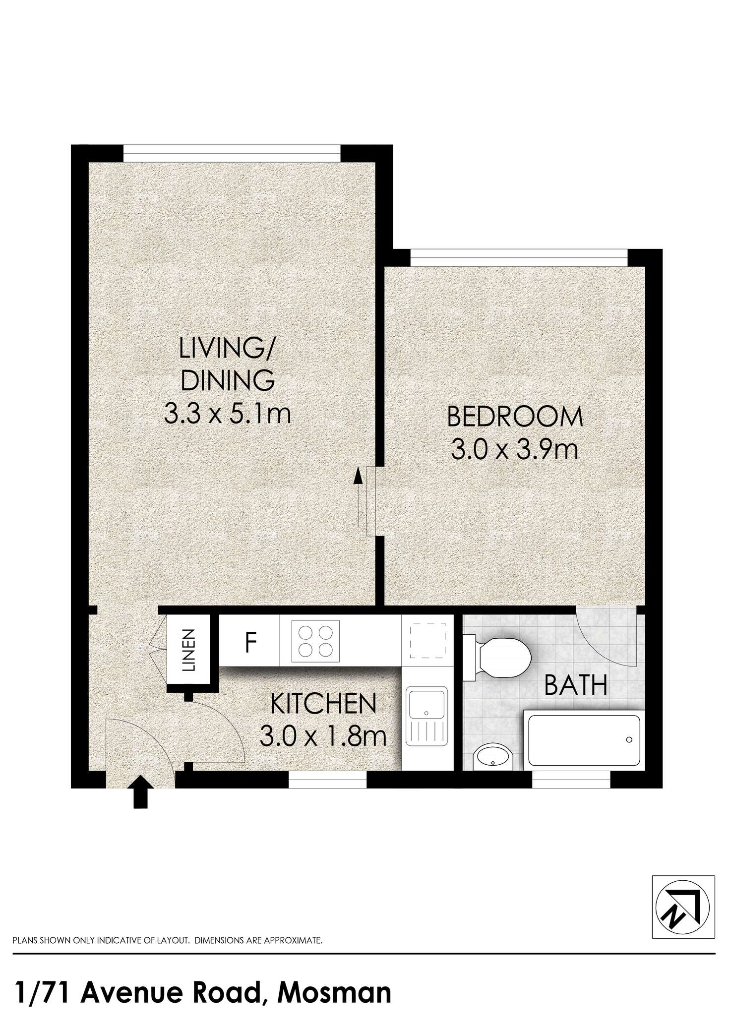 Floorplan of Homely apartment listing, 1/71 Avenue Road, Mosman NSW 2088