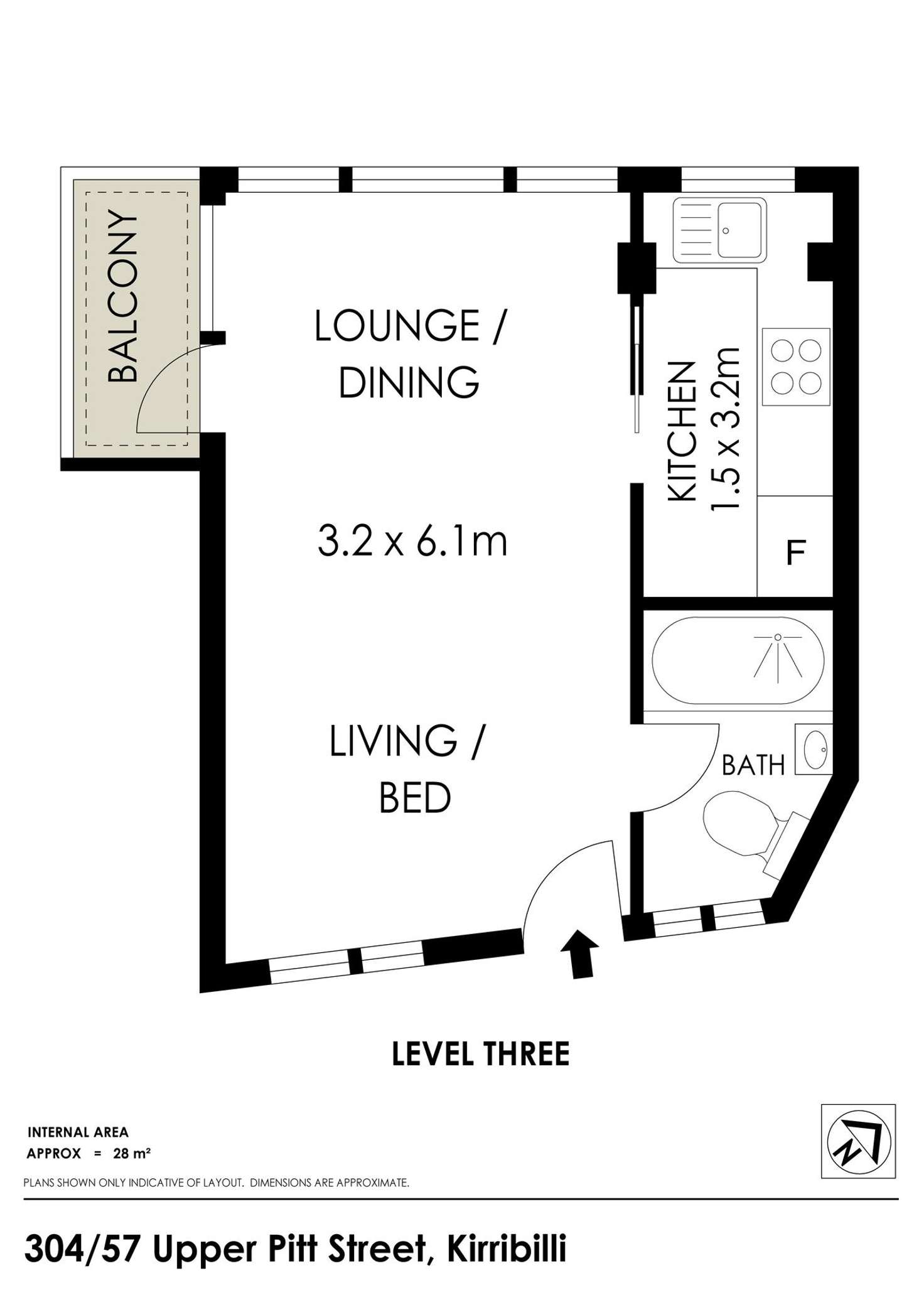 Floorplan of Homely apartment listing, 304/57 Upper Pitt Street, Kirribilli NSW 2061