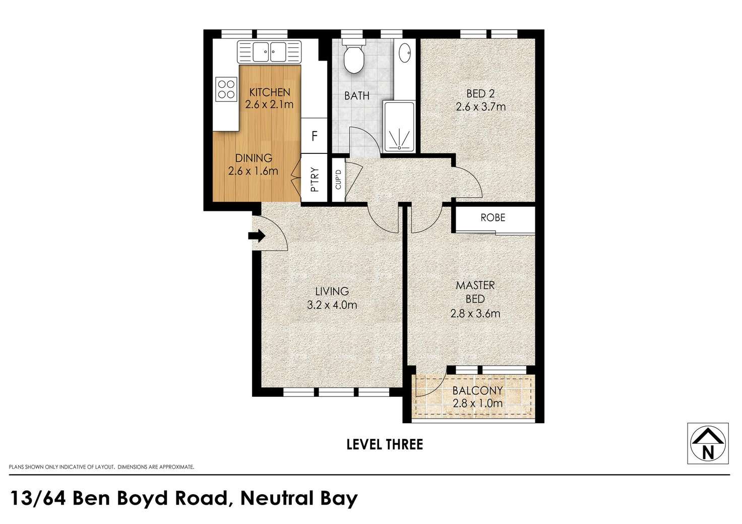 Floorplan of Homely apartment listing, 13/64 Ben Boyd Road, Neutral Bay NSW 2089