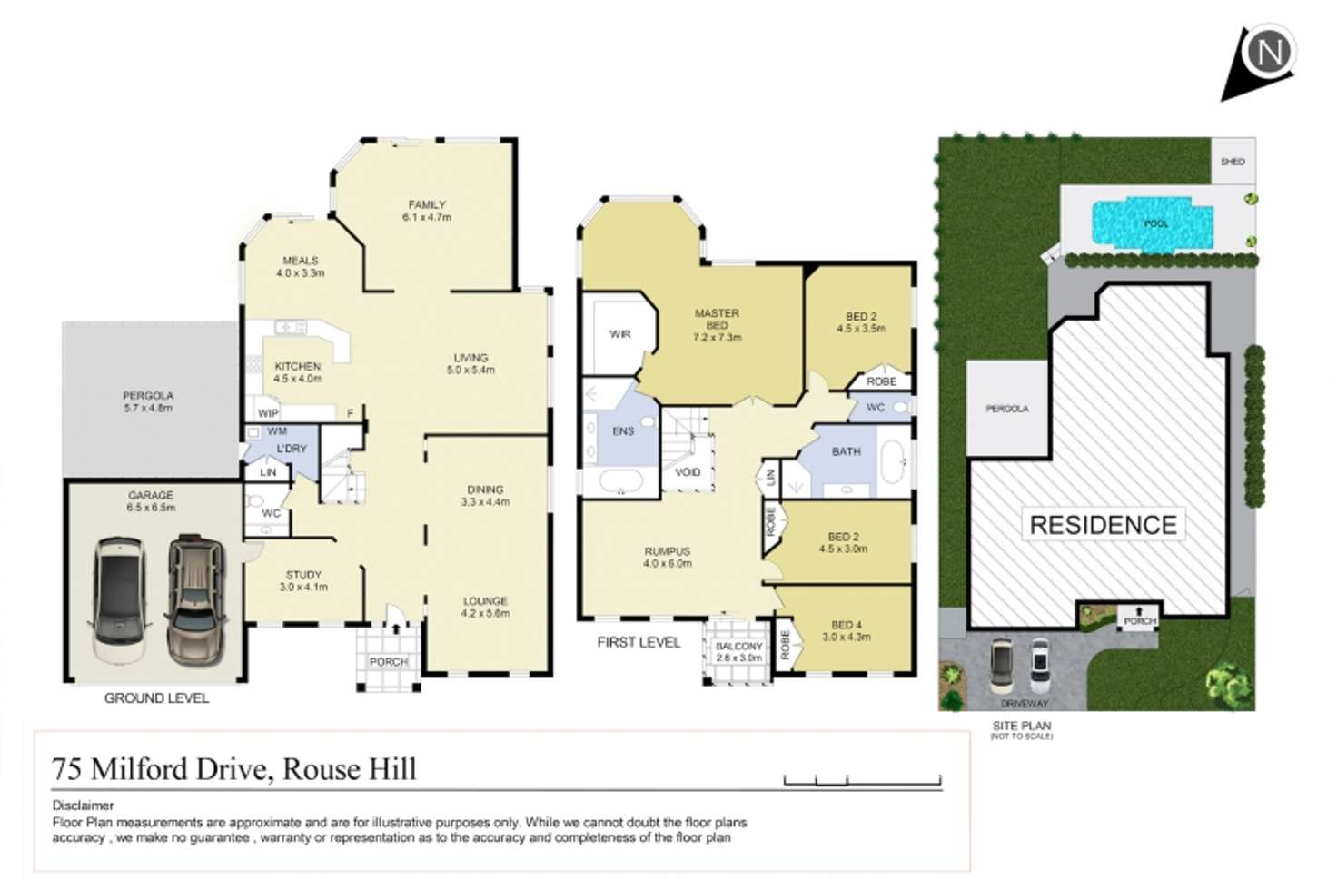 Floorplan of Homely house listing, 75 Milford Drive, Rouse Hill NSW 2155