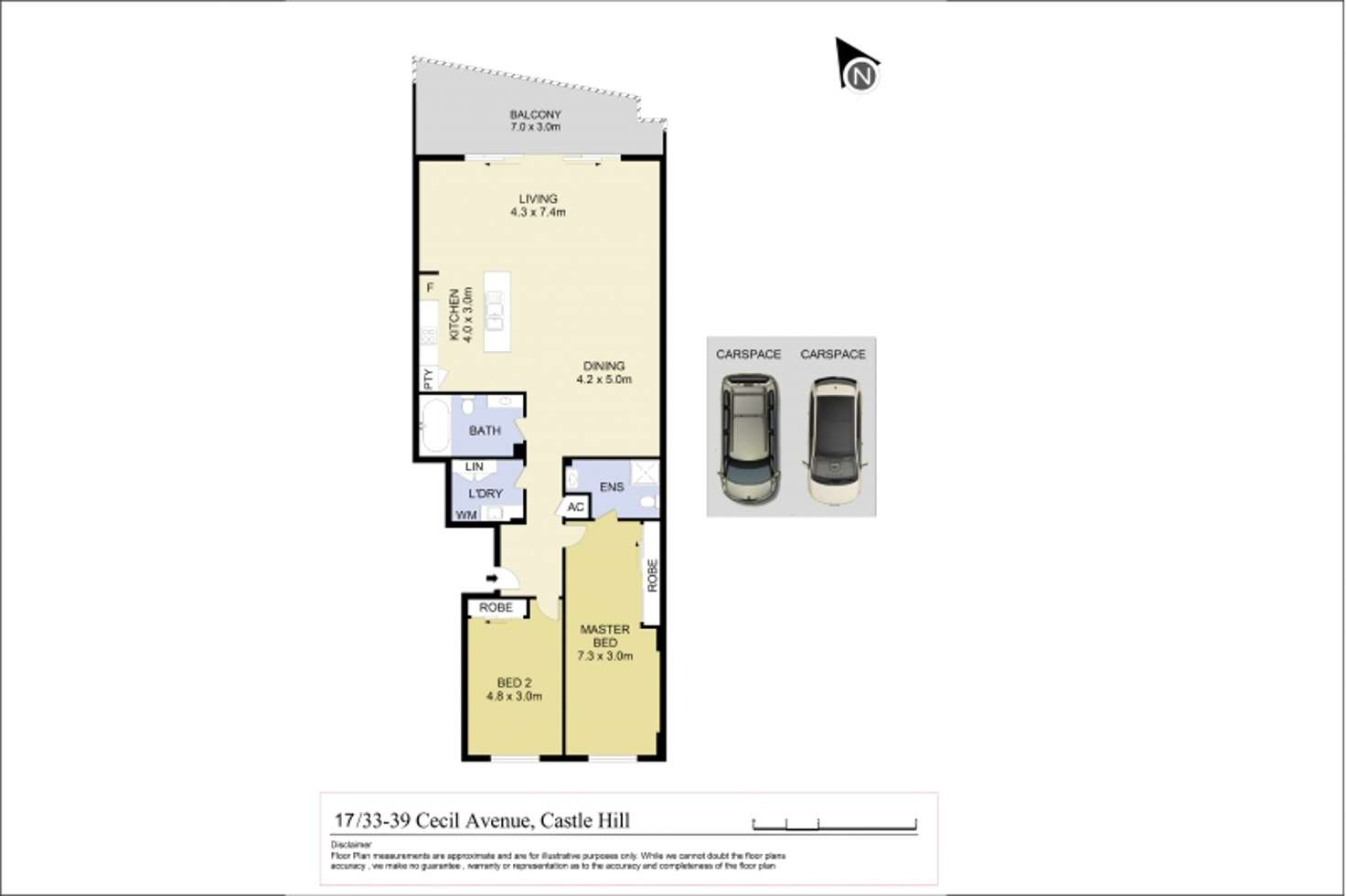 Floorplan of Homely apartment listing, 17/33 Cecil Avenue, Castle Hill NSW 2154