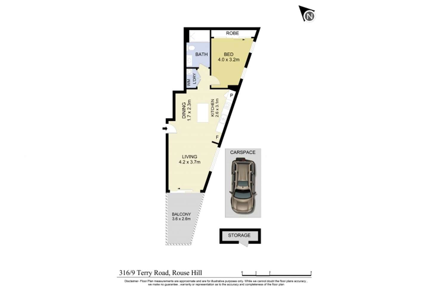 Floorplan of Homely apartment listing, 316/9A Terry Road, Rouse Hill NSW 2155