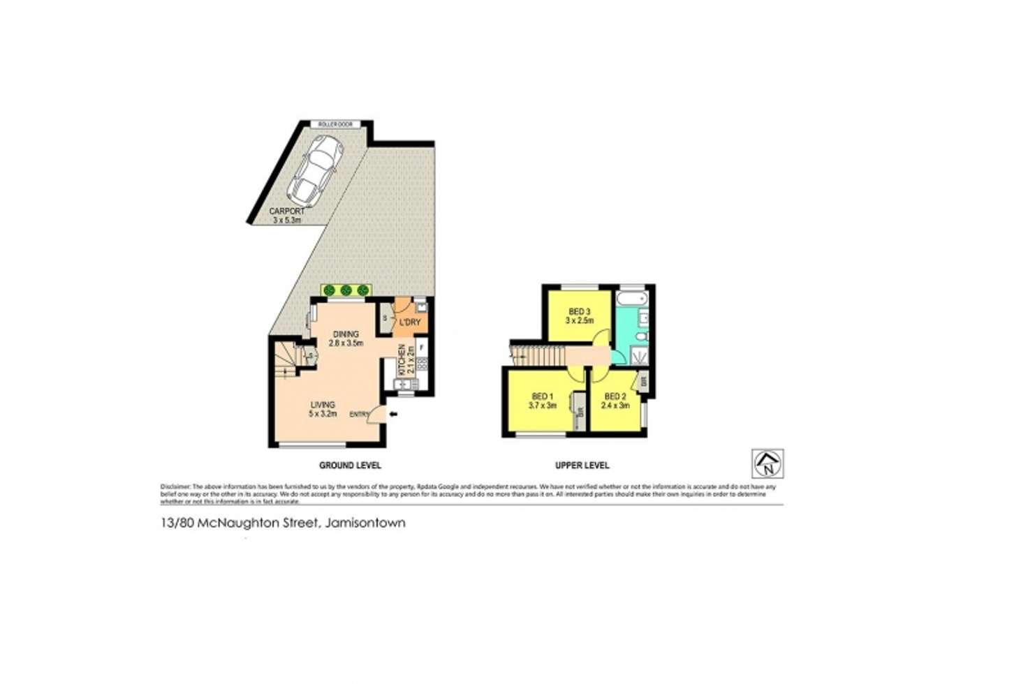 Floorplan of Homely townhouse listing, 13/80 McNaughton Street, Jamisontown NSW 2750