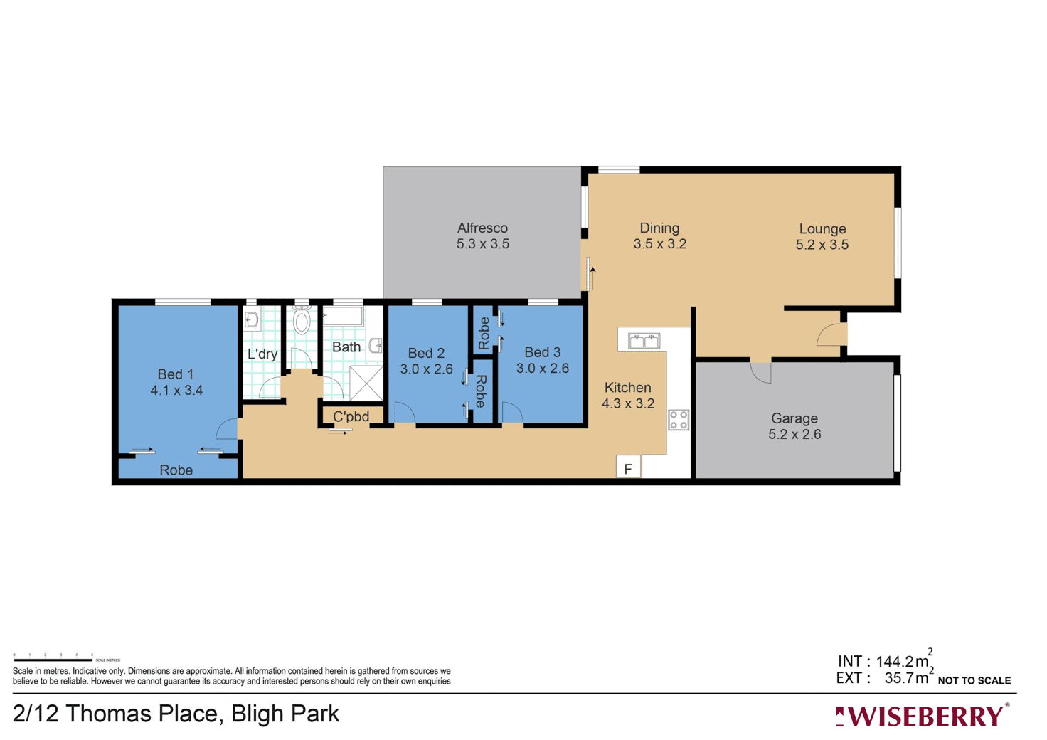 Floorplan of Homely semiDetached listing, 2/12 Thomas Place, Bligh Park NSW 2756