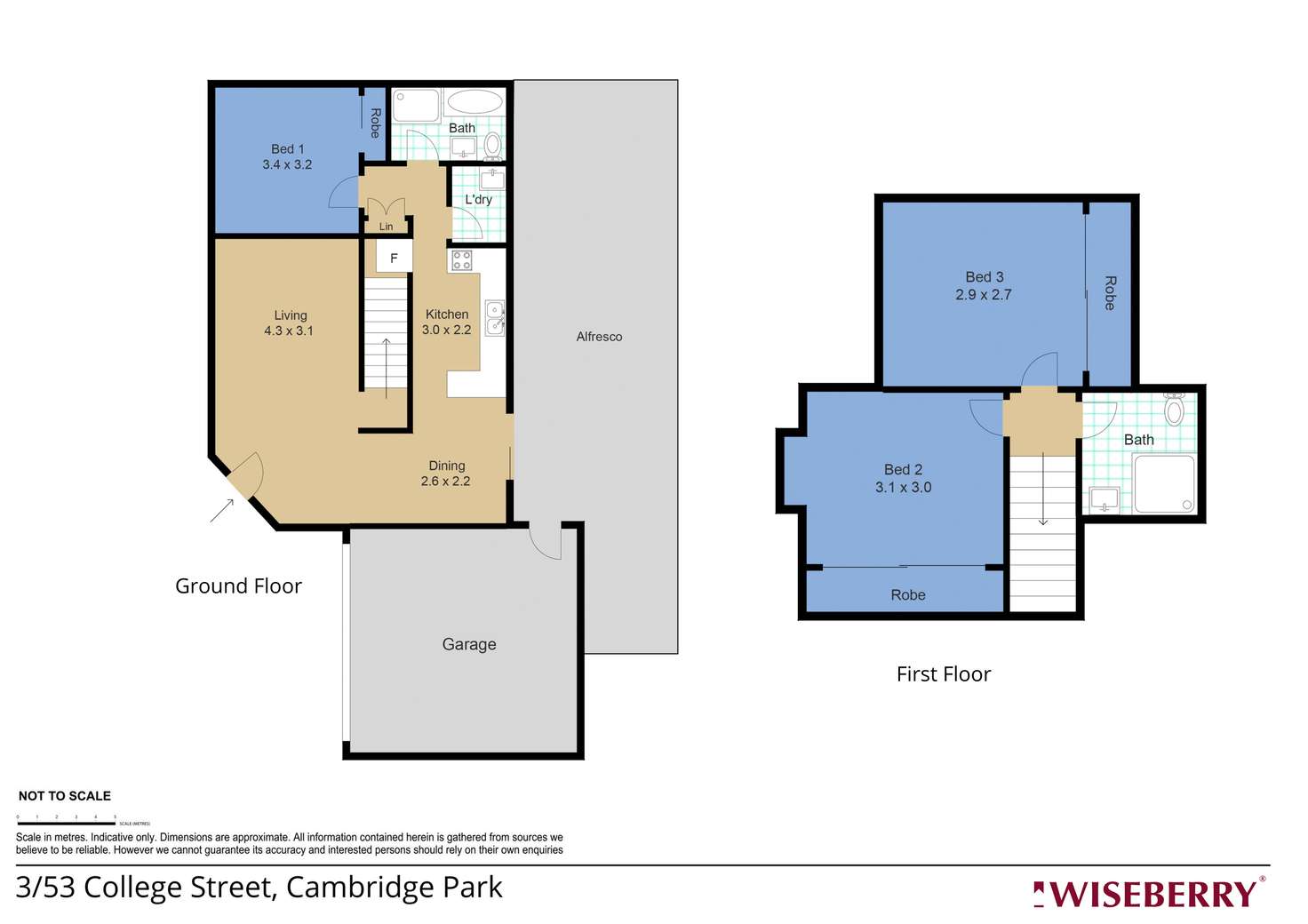 Floorplan of Homely townhouse listing, 3/53 College Street, Cambridge Park NSW 2747